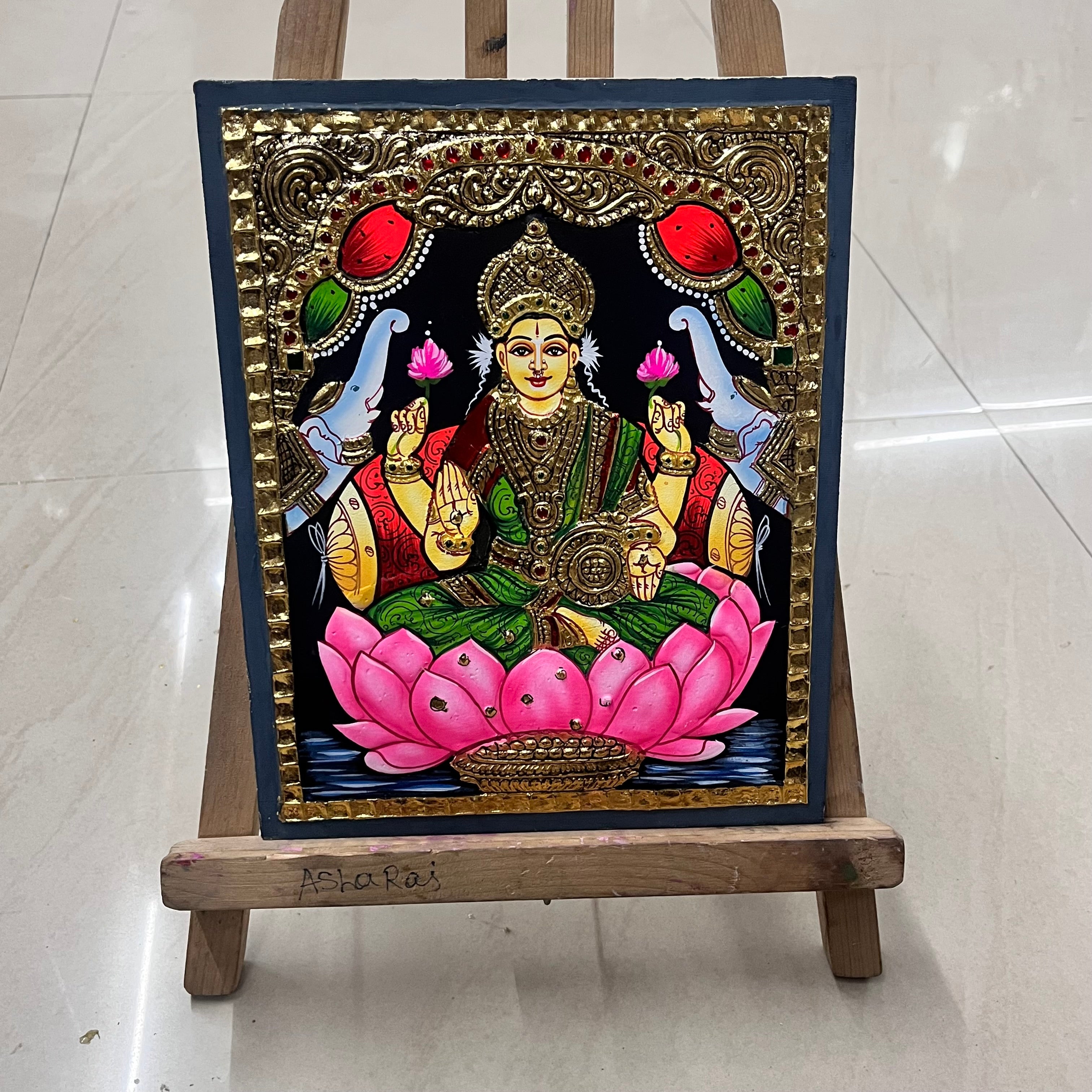 Gajalakshmi different designs assorted 1pack Tanjore painting 8x10 assorted 1pack(15days delivery form payment date)