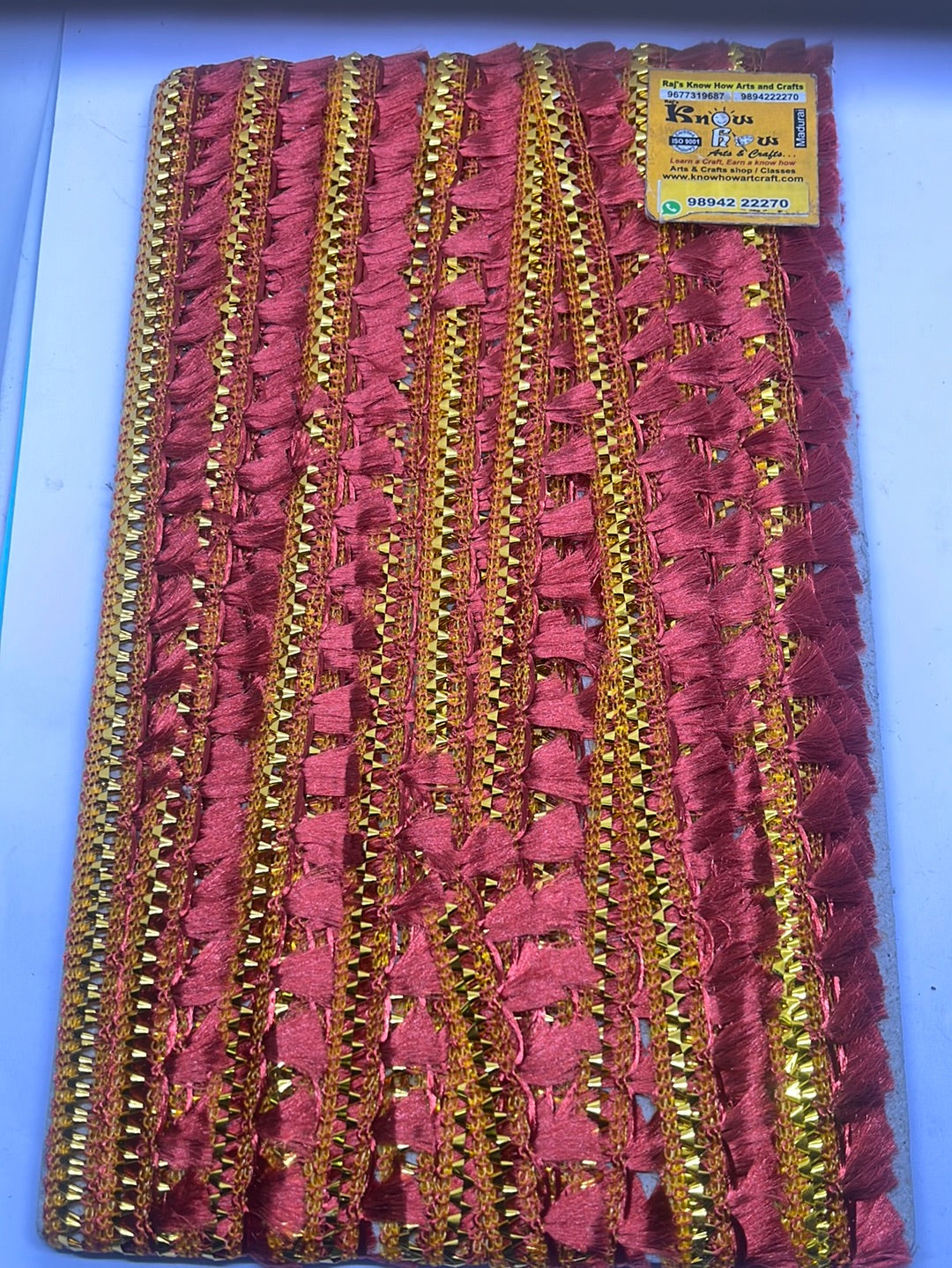 Bright brown golden design lace - 1 meter