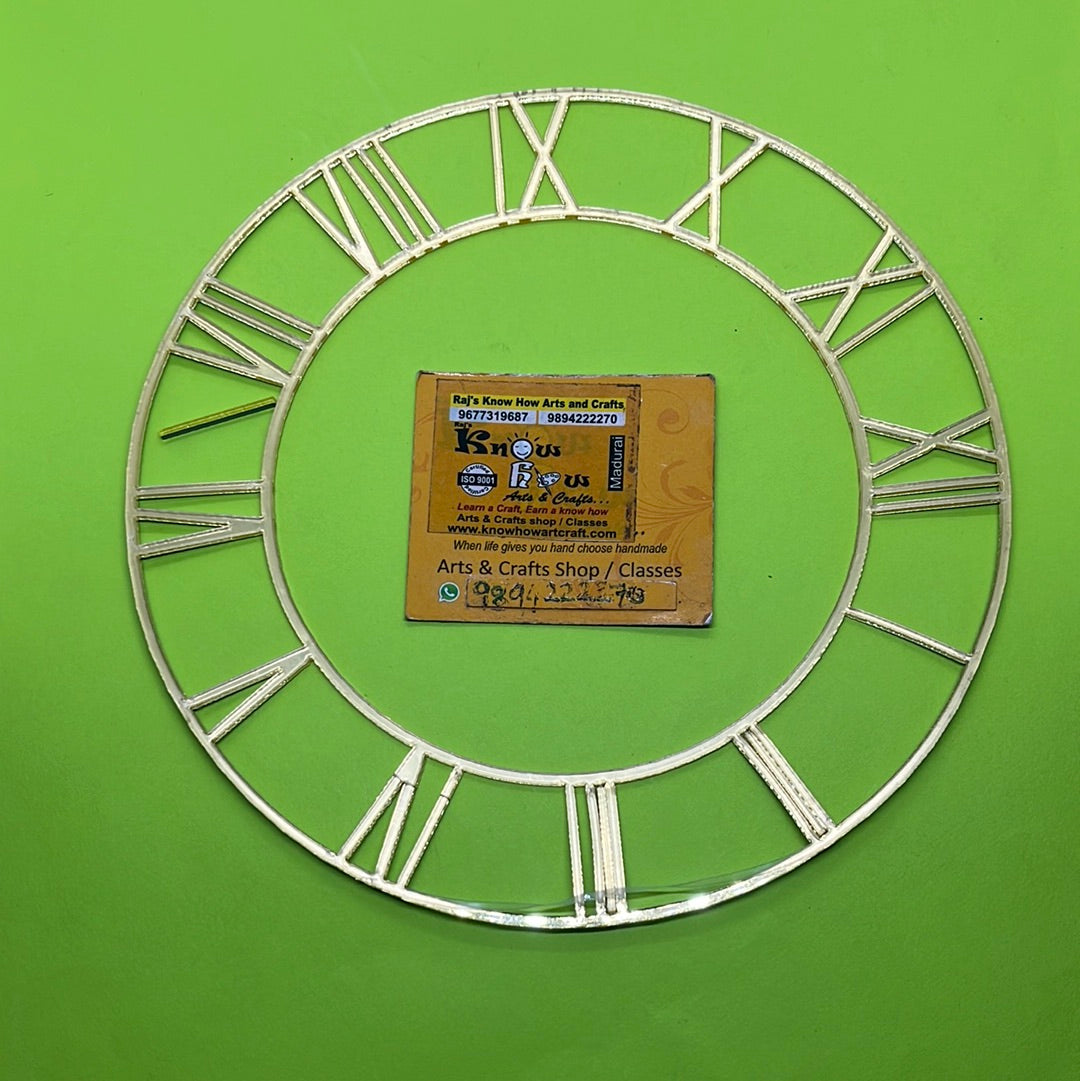 Acrylic clock round roman letter