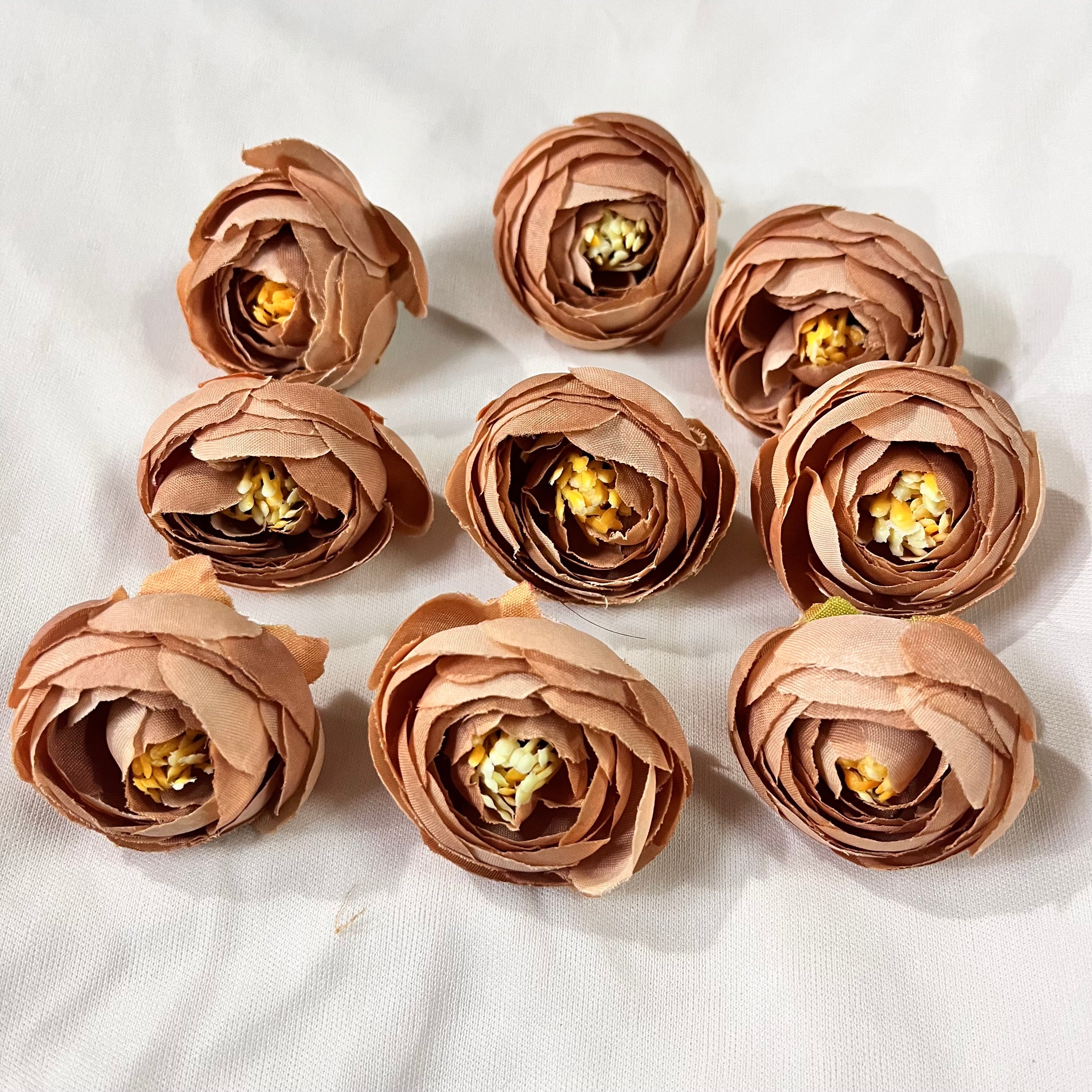 Medium Peonies Light Brown - 10 pc in a pack