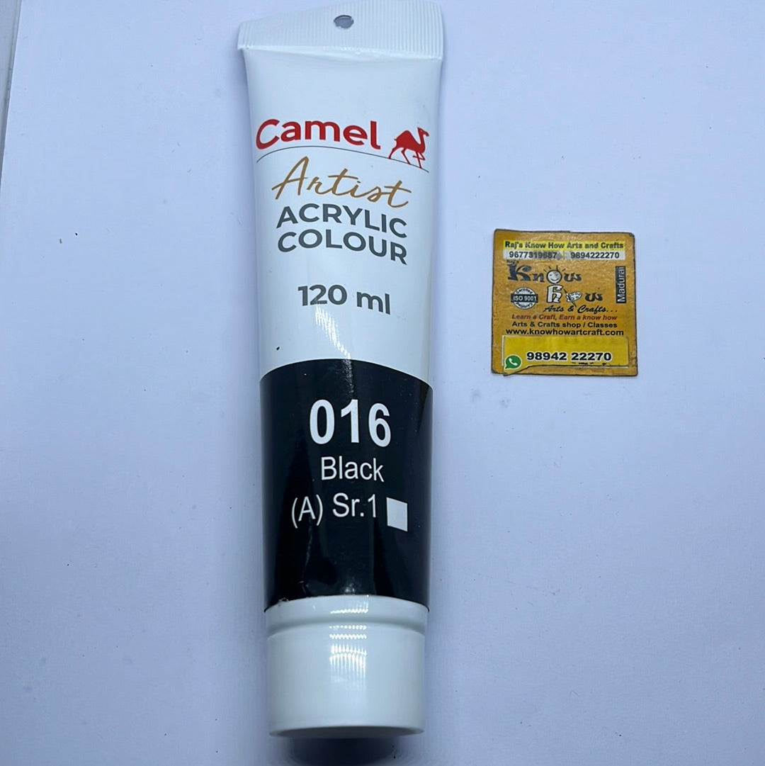 Black -120ml Camlin Artist range acrylic colours – KnowHowArtCraft