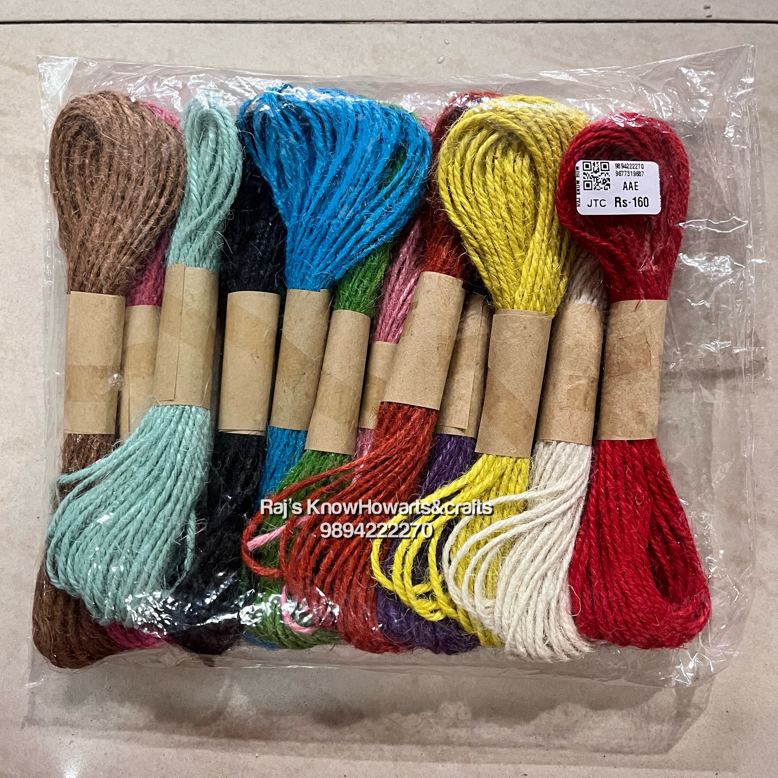 Jute thread COLOUR 10MT 12 COLOUR-JTC