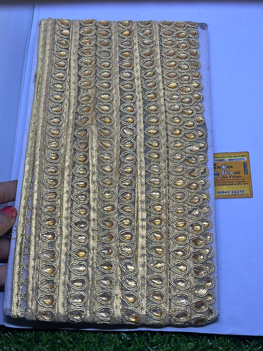 Golden fancy boota lace - 1meter