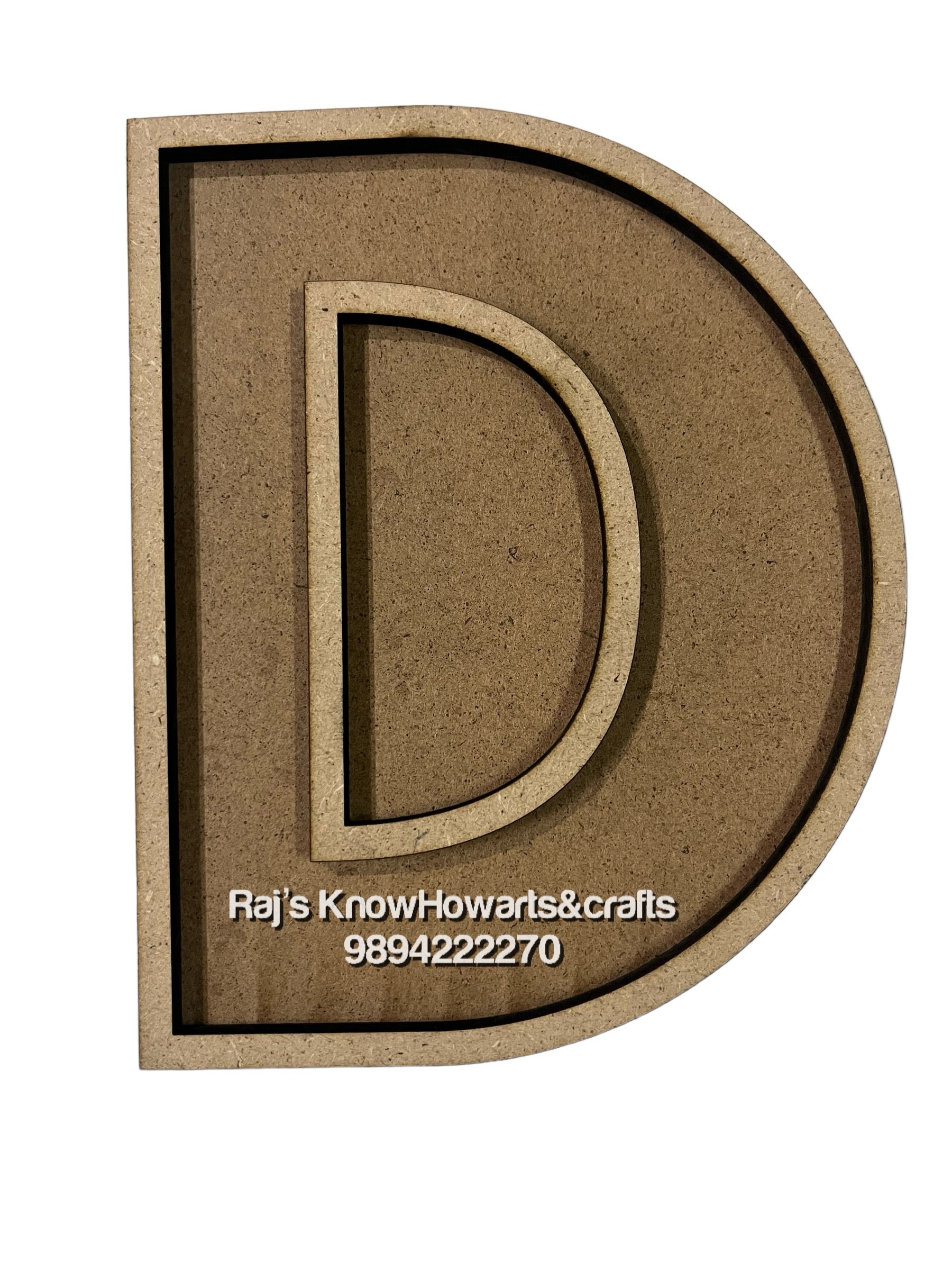D-6inch 3d Mdf cutout alphabet