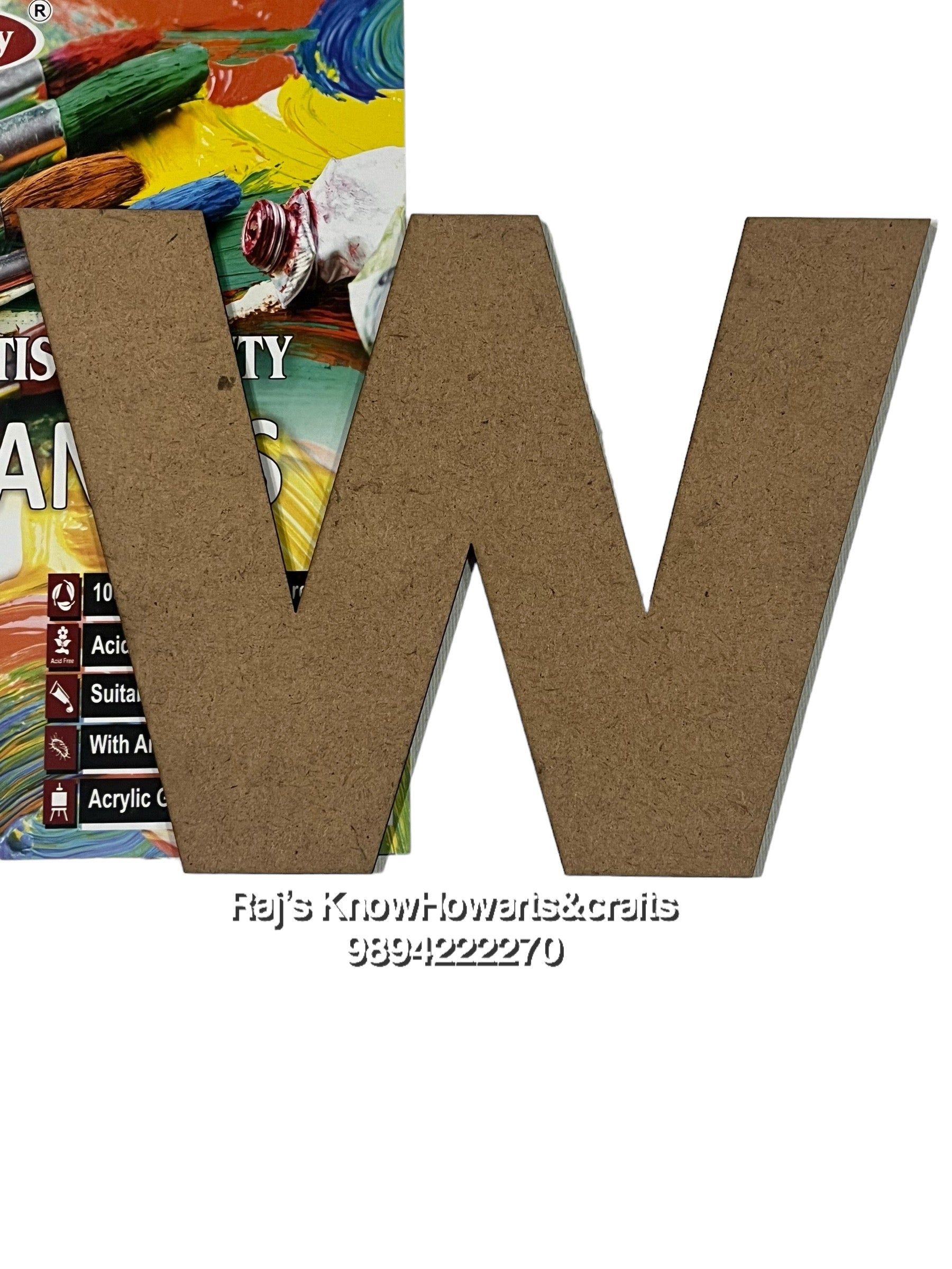 W-6inch 3d Mdf cutout alphabet โ KnowHowArtCraft