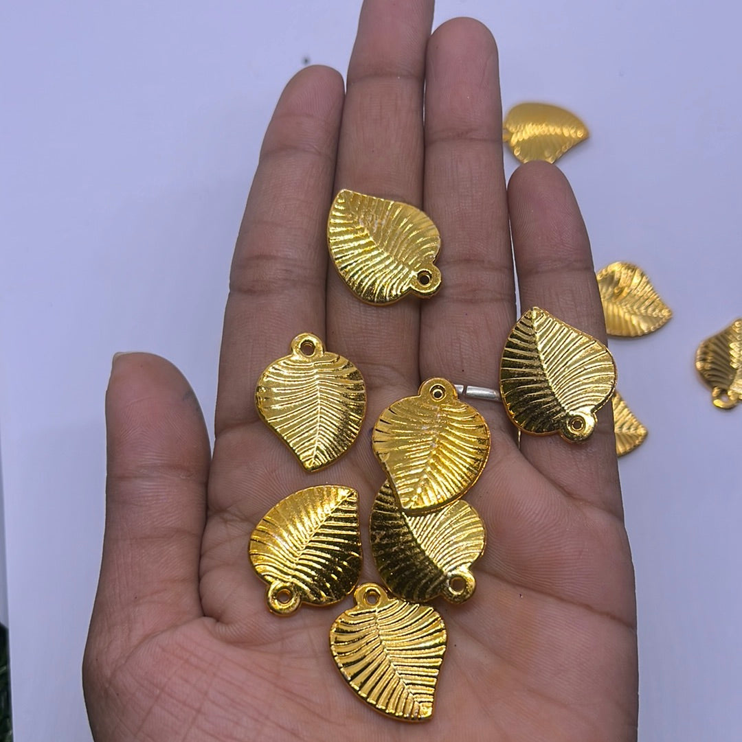 Acrylic Gold plated leaf charms 25g