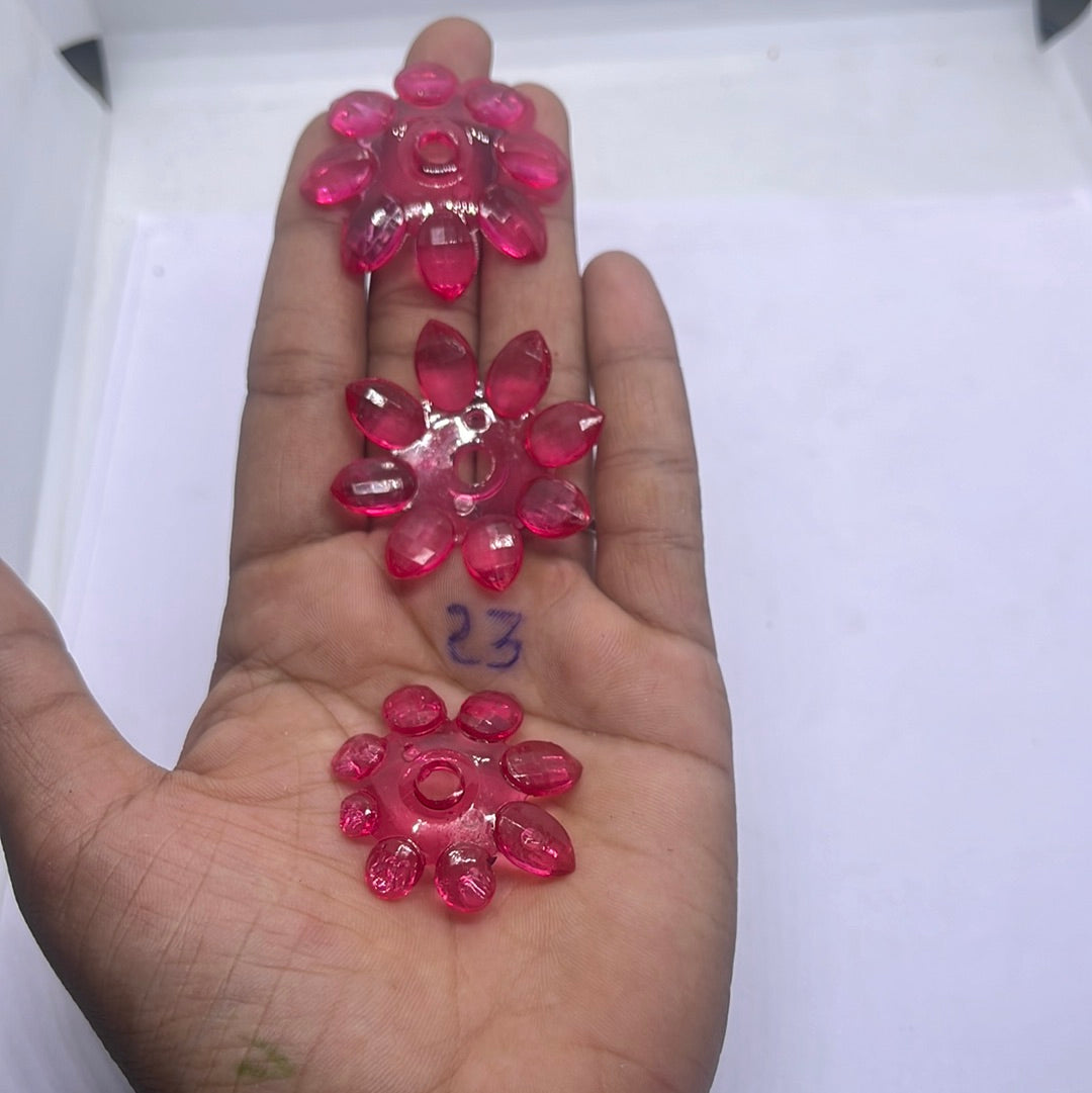 Acrylic  plastic color flower  beads -100g 6