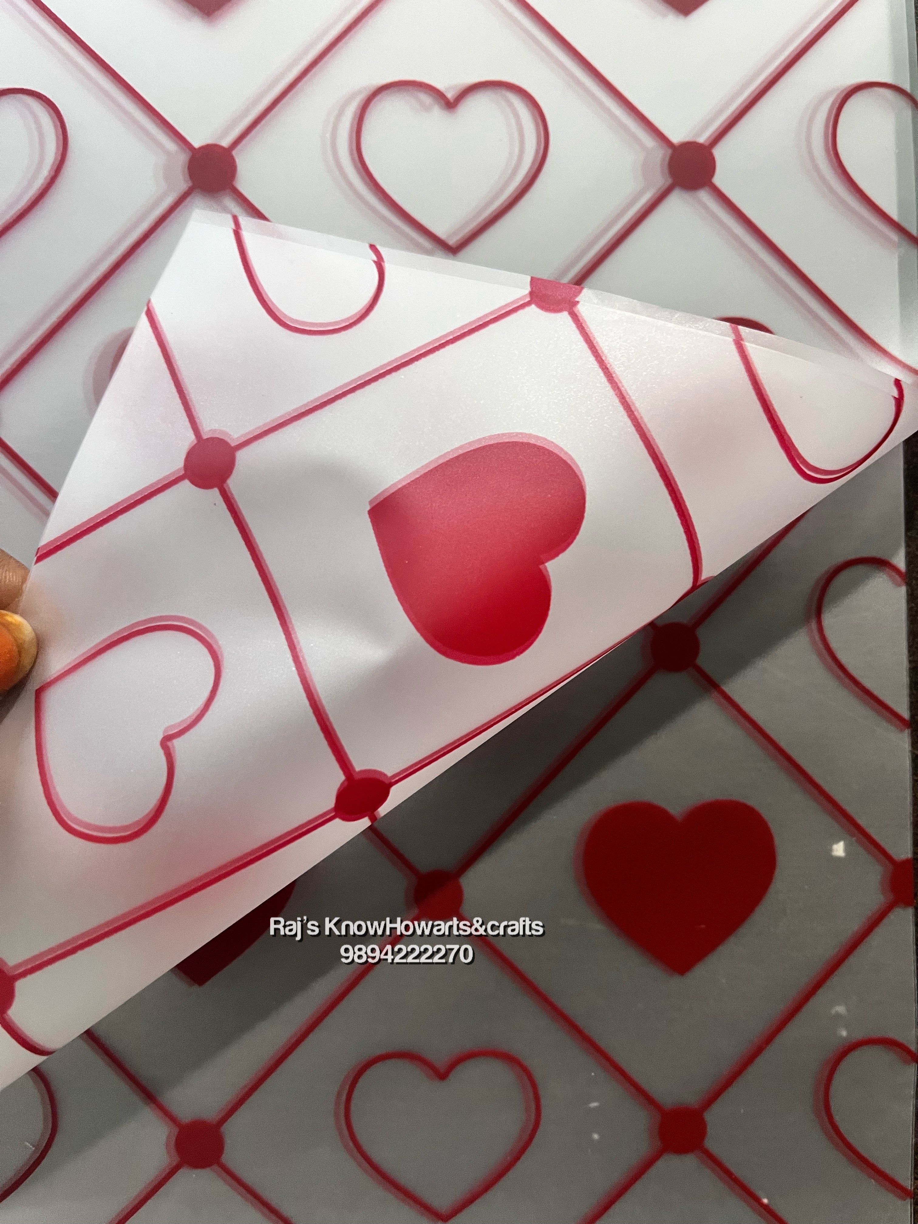 Red heart Gift Paper 20 sheet pack