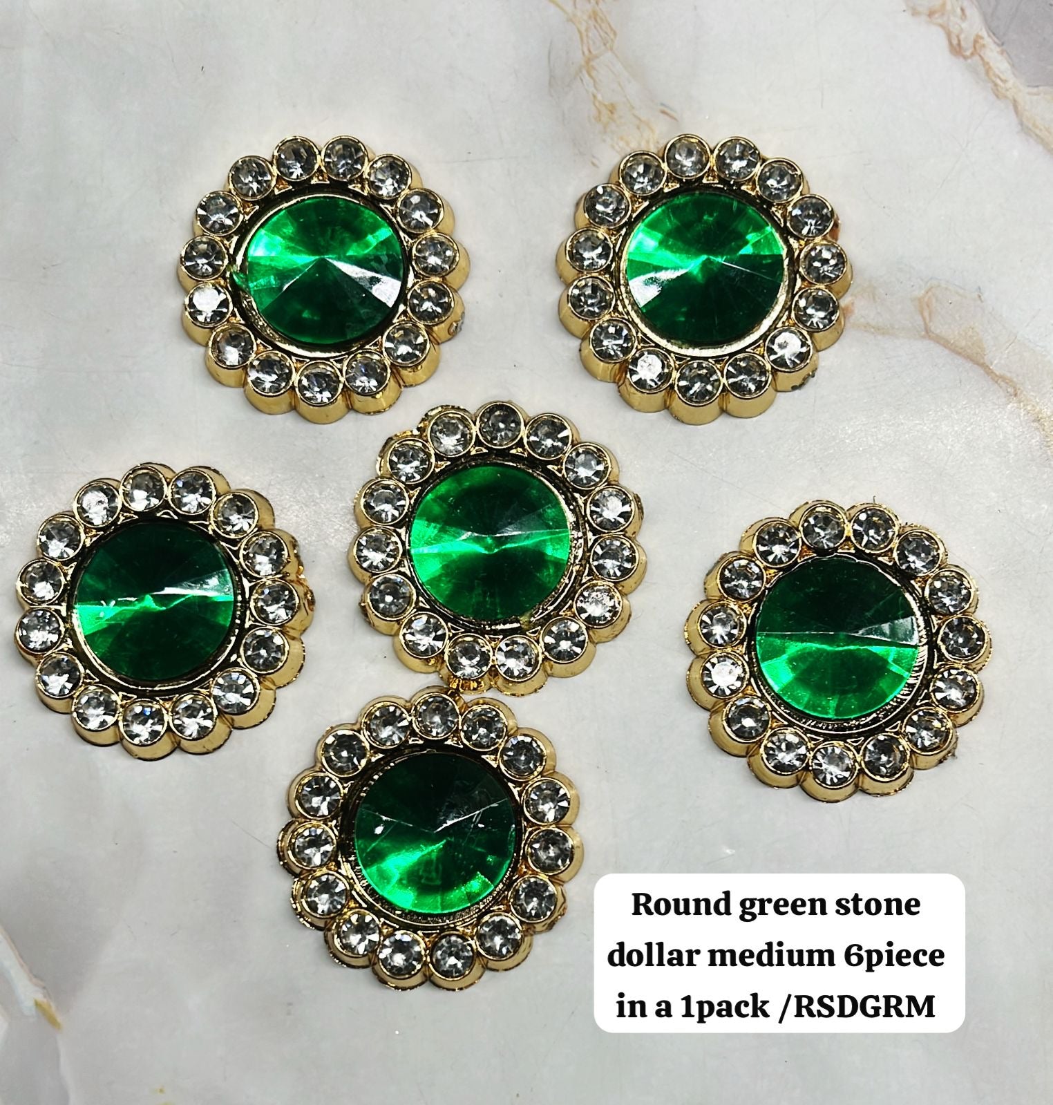 Round stone dollar green medium goddess jewelry -1pack/RSDGRM
