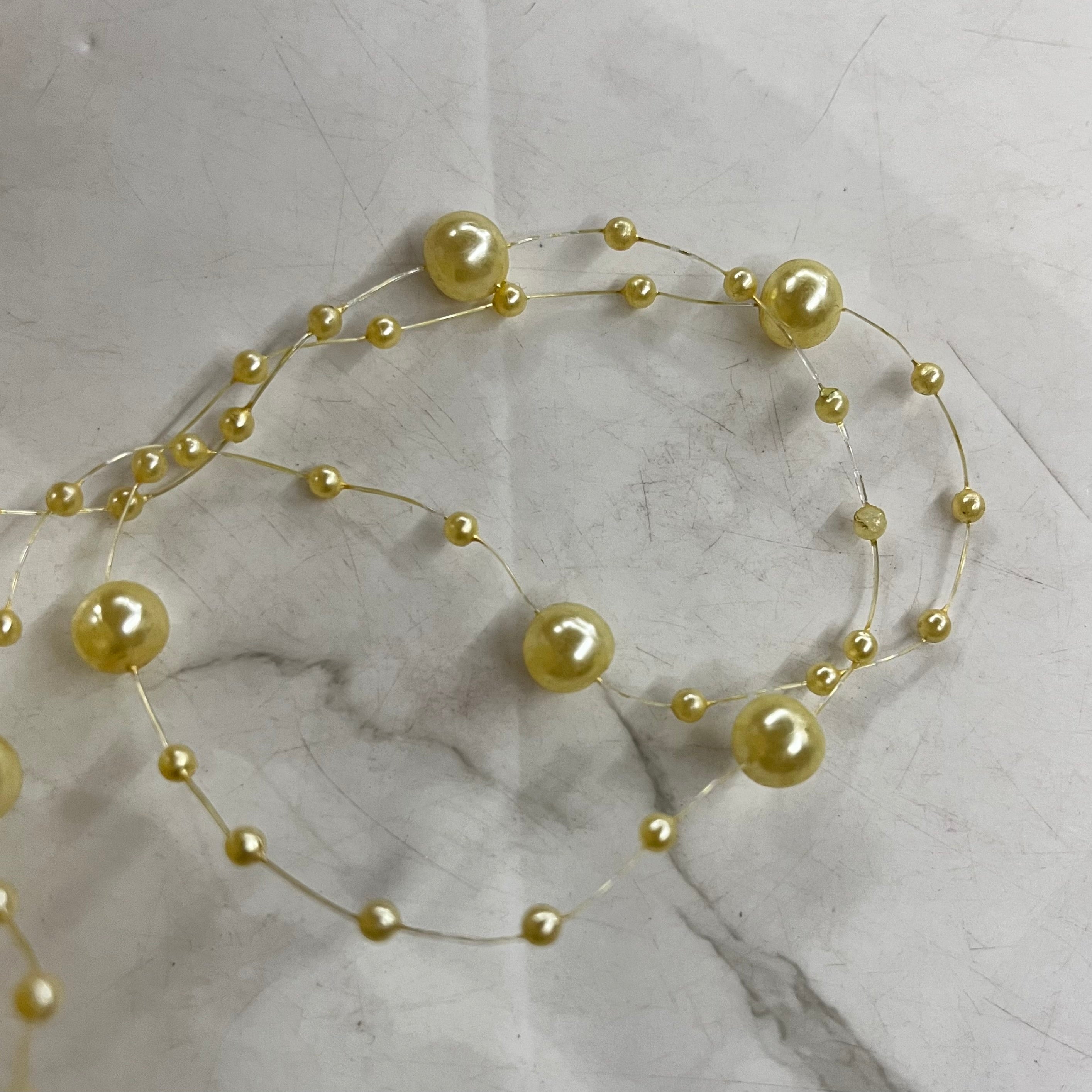 Artificial pearl chain assorted 1meter 1pack