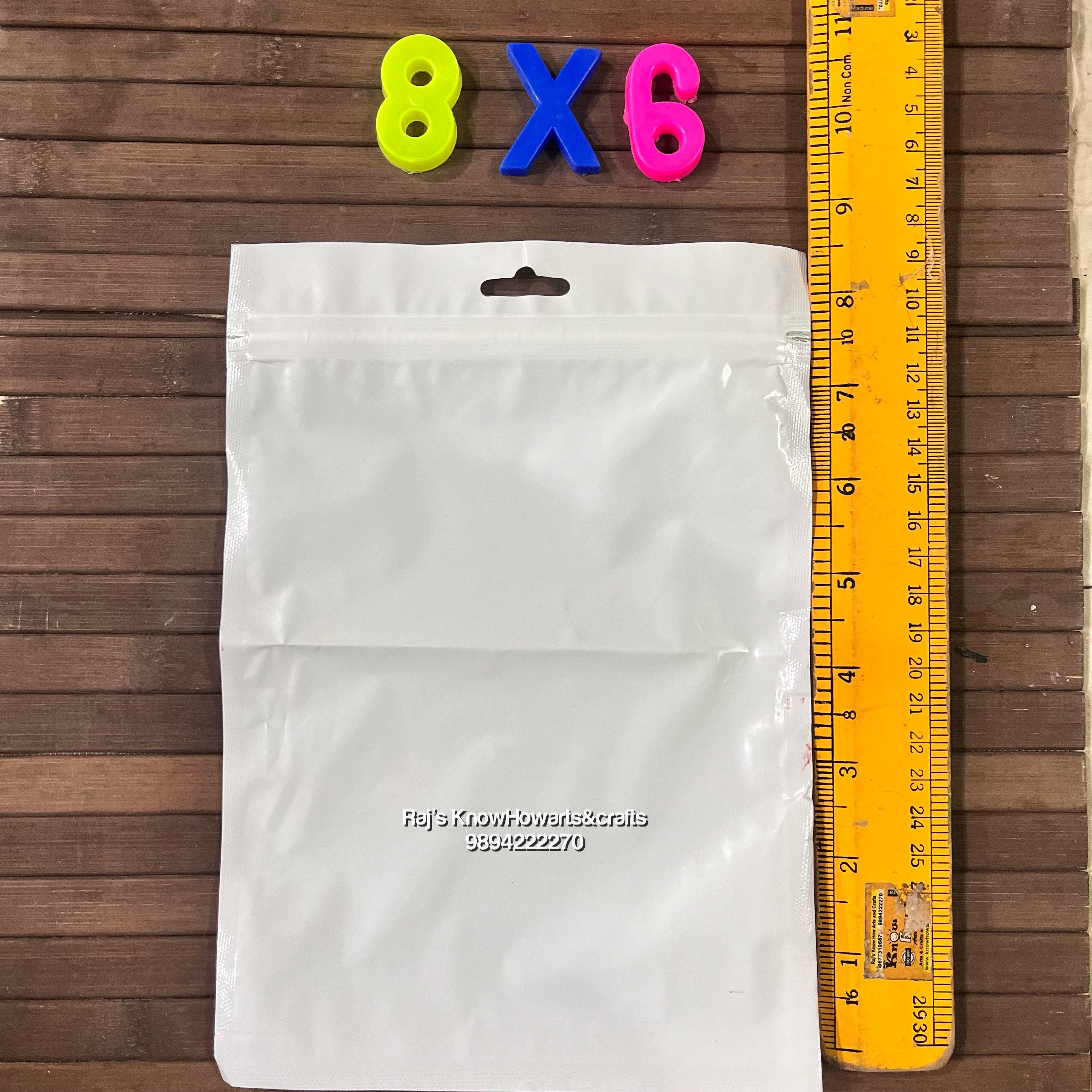 Plastic zip lock bag 8x6 inch - 6 pc