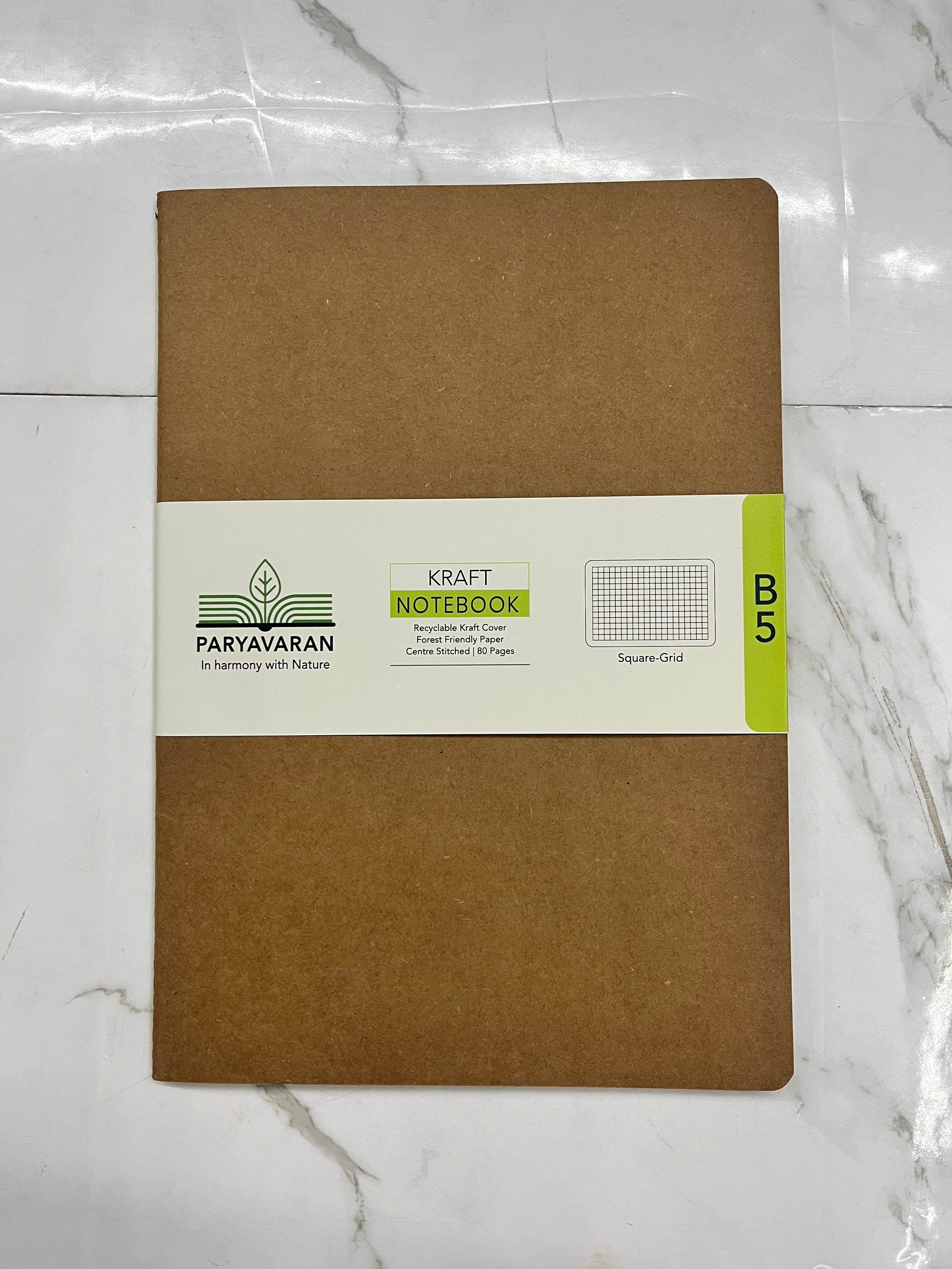 17x24.4-B5 cheked kraft notebook