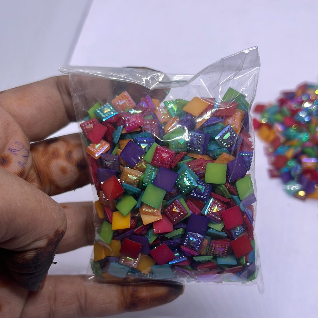 Acrylic aari & Embroidery beads Multicolor  stone -25g