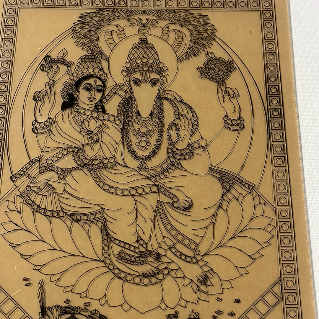 Hayagreeva lakshmi  Tanjore Reverse Fibre Glass Painting