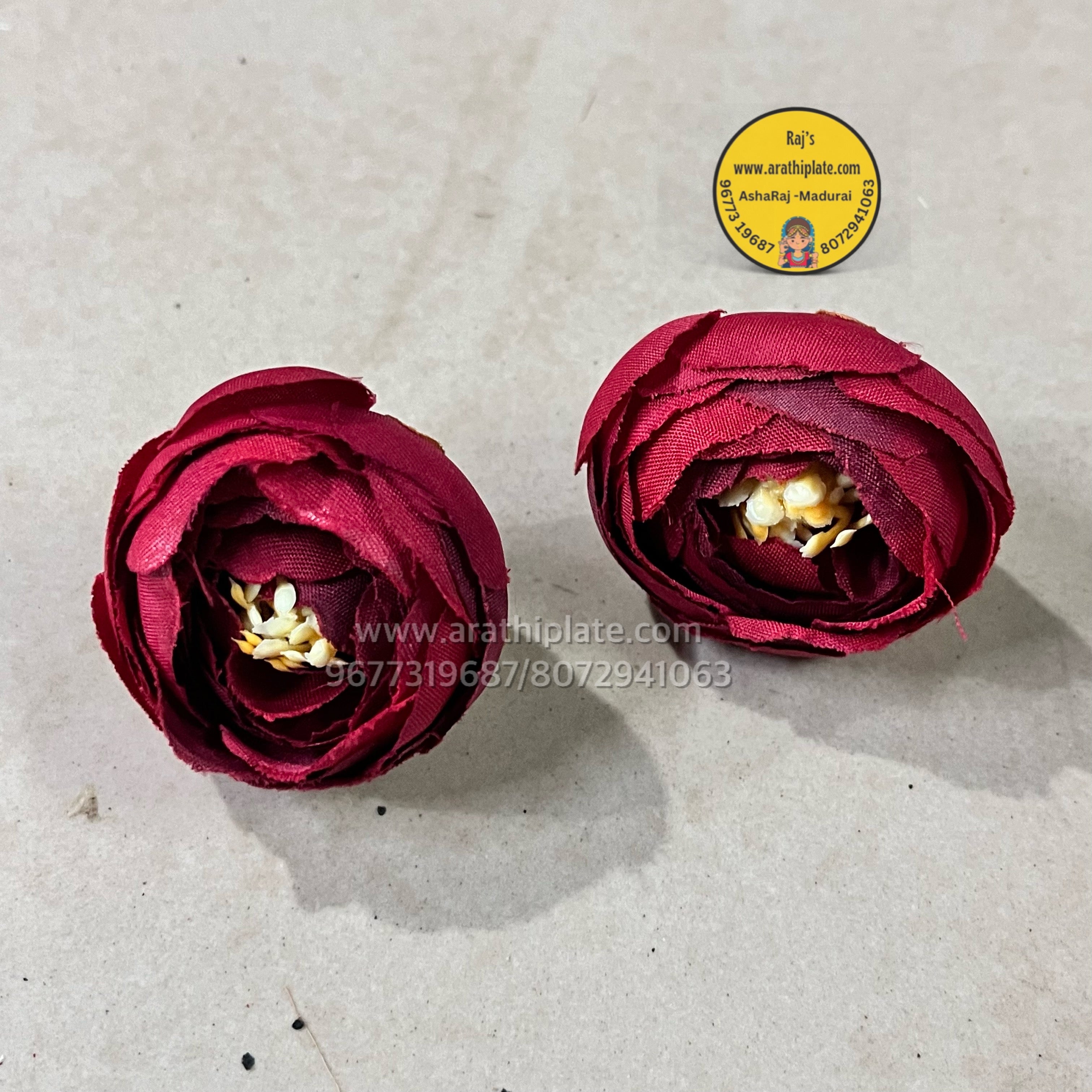 Medium Peonies Maroon- 10 pc in a pack