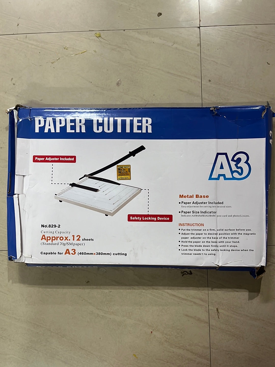 Paper cutter A3 (460mm x 380mm) cutting