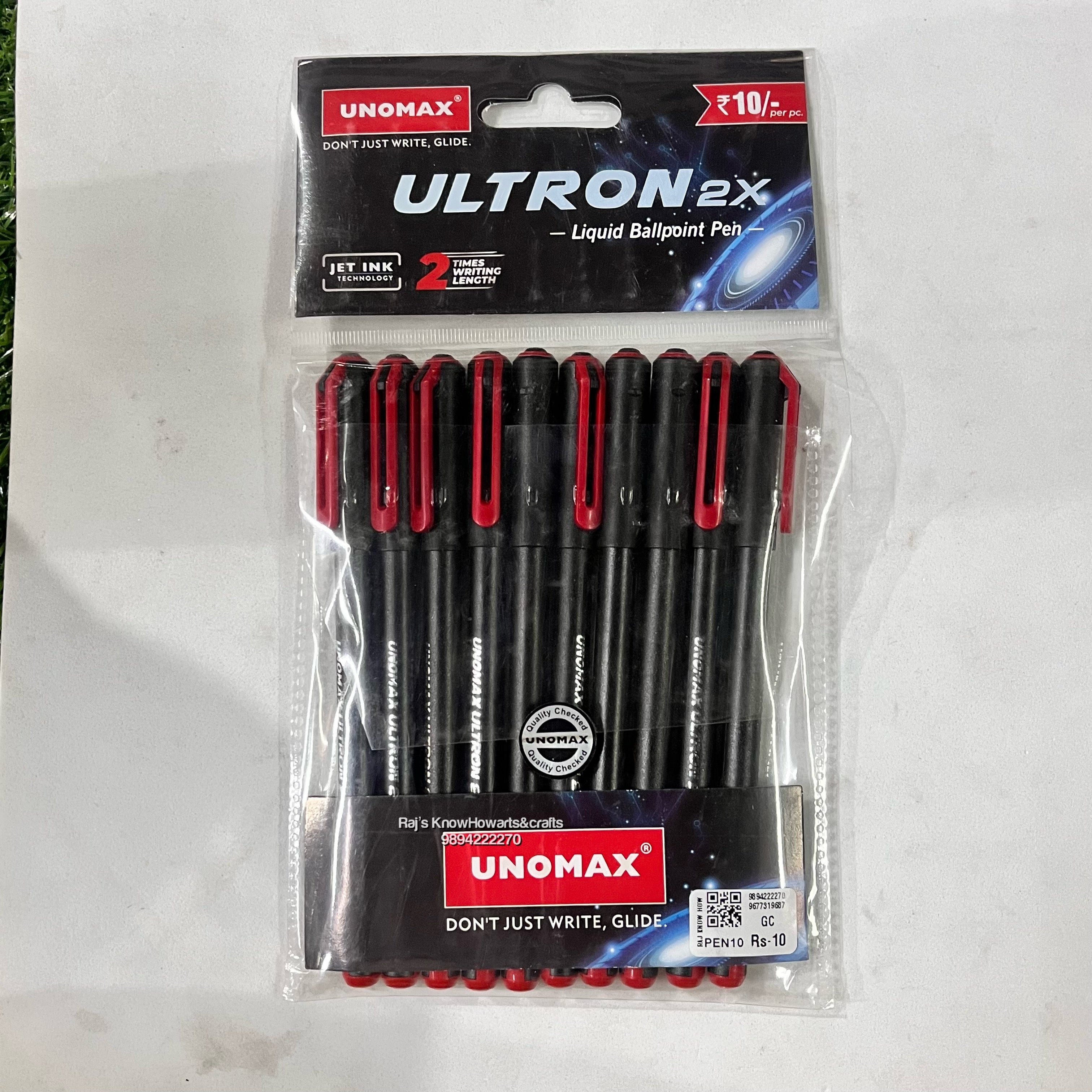 UNOMAX ULTRON Liquid  Ballpoint pen Red - 10pc