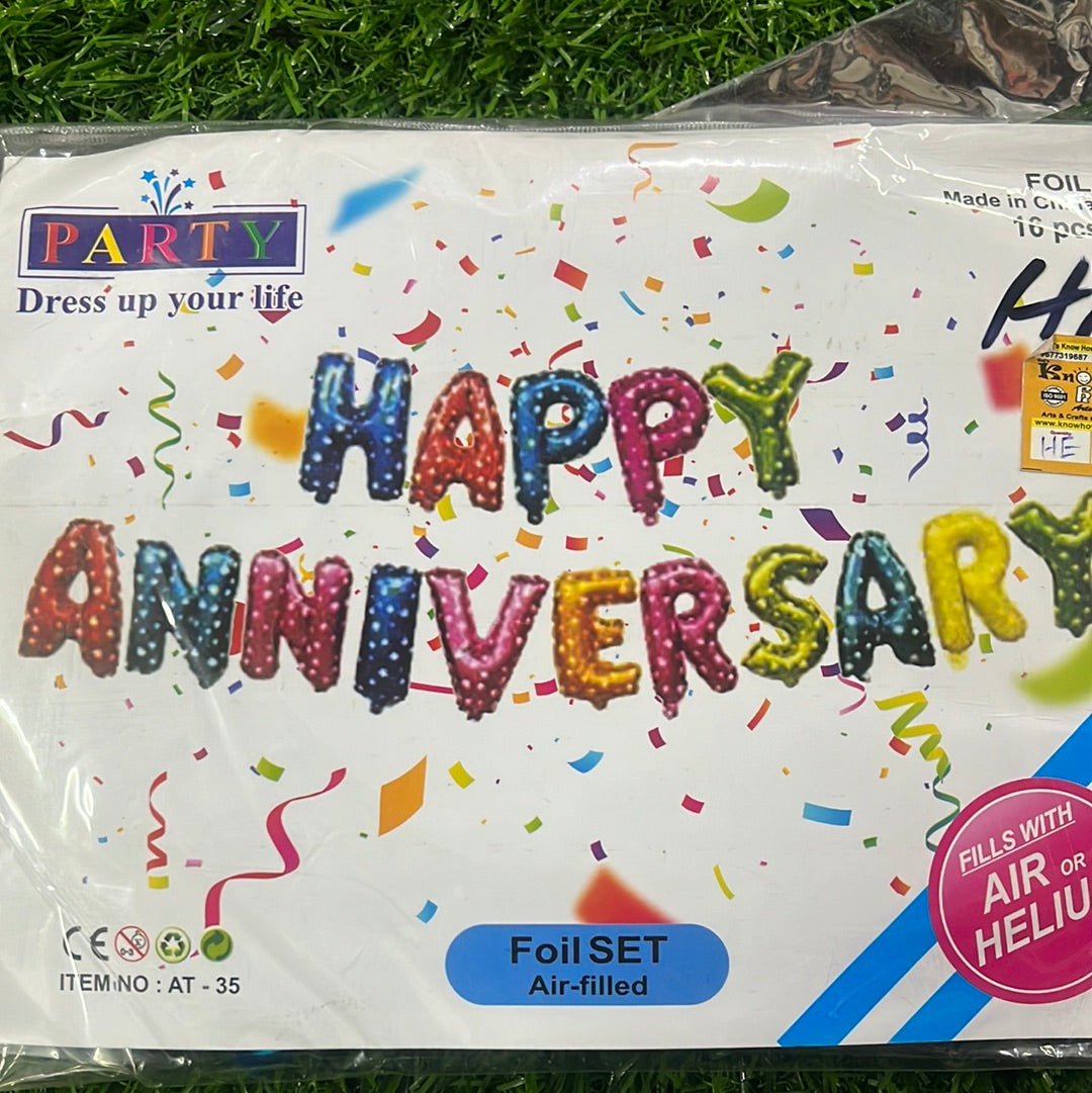 Happy Anniversary party Foil set 16pcs