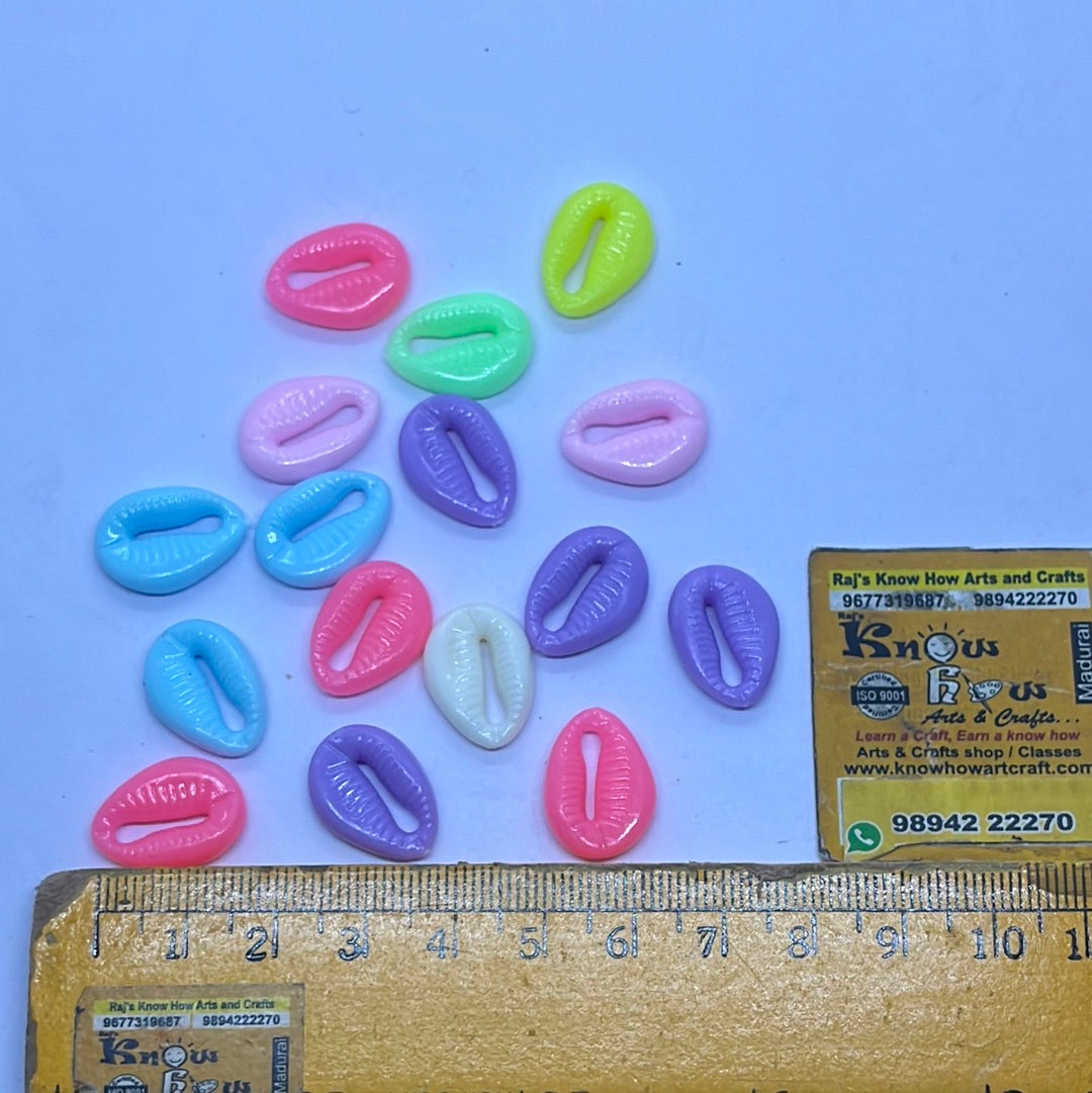 Colourful Crab shaped  Shell  beads -50g in a pack
