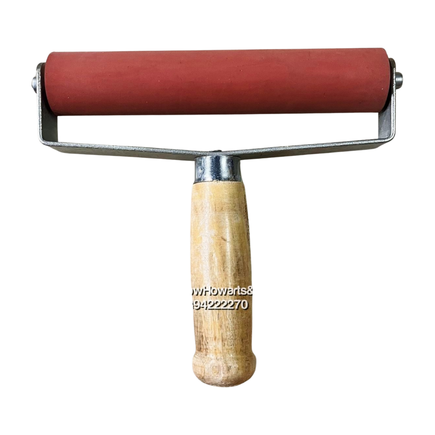 wooden handle rubber roller - 7 inch