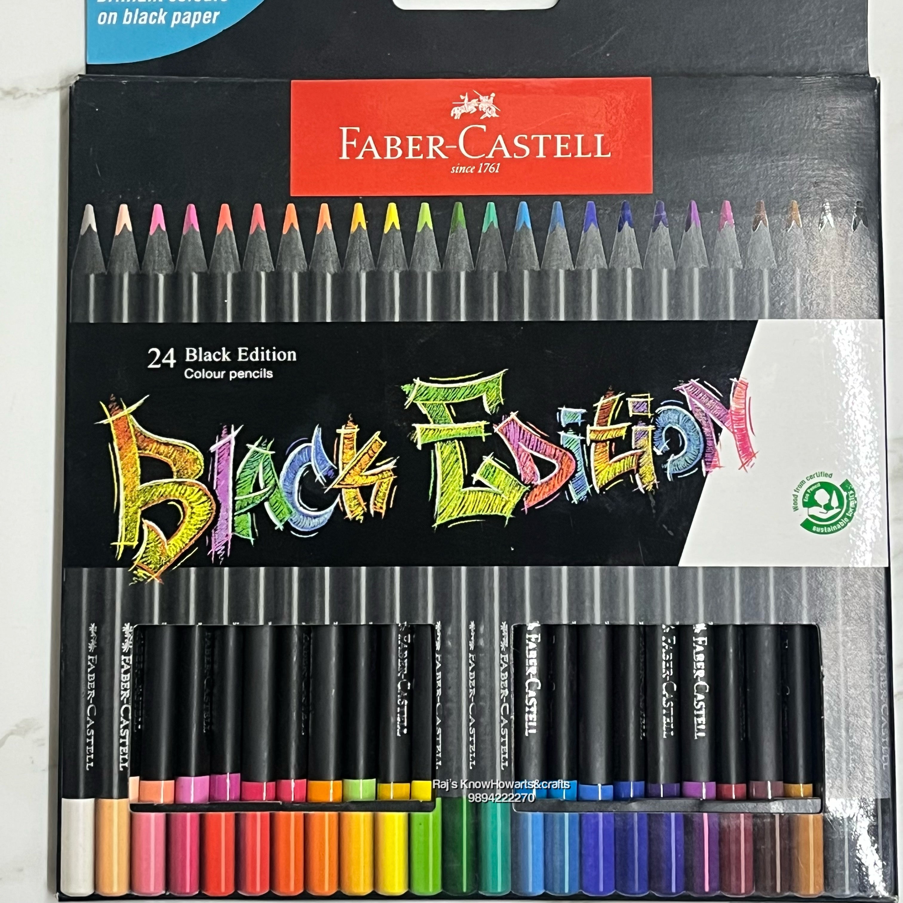 FABER CASTELL 24 BLACK EDITION COLOUR PENCILS-164241