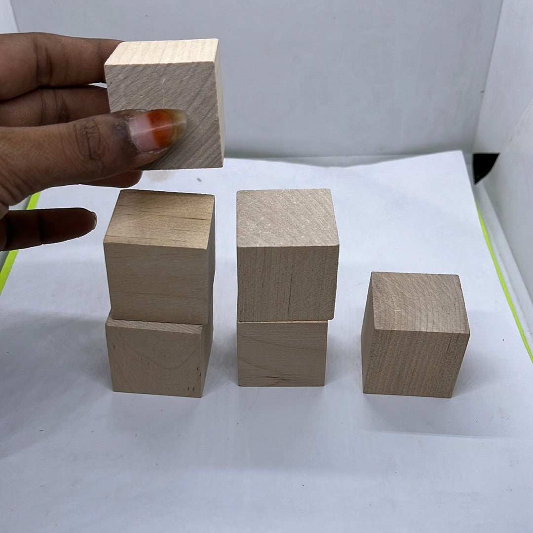 Pine wood block cubes for crafts