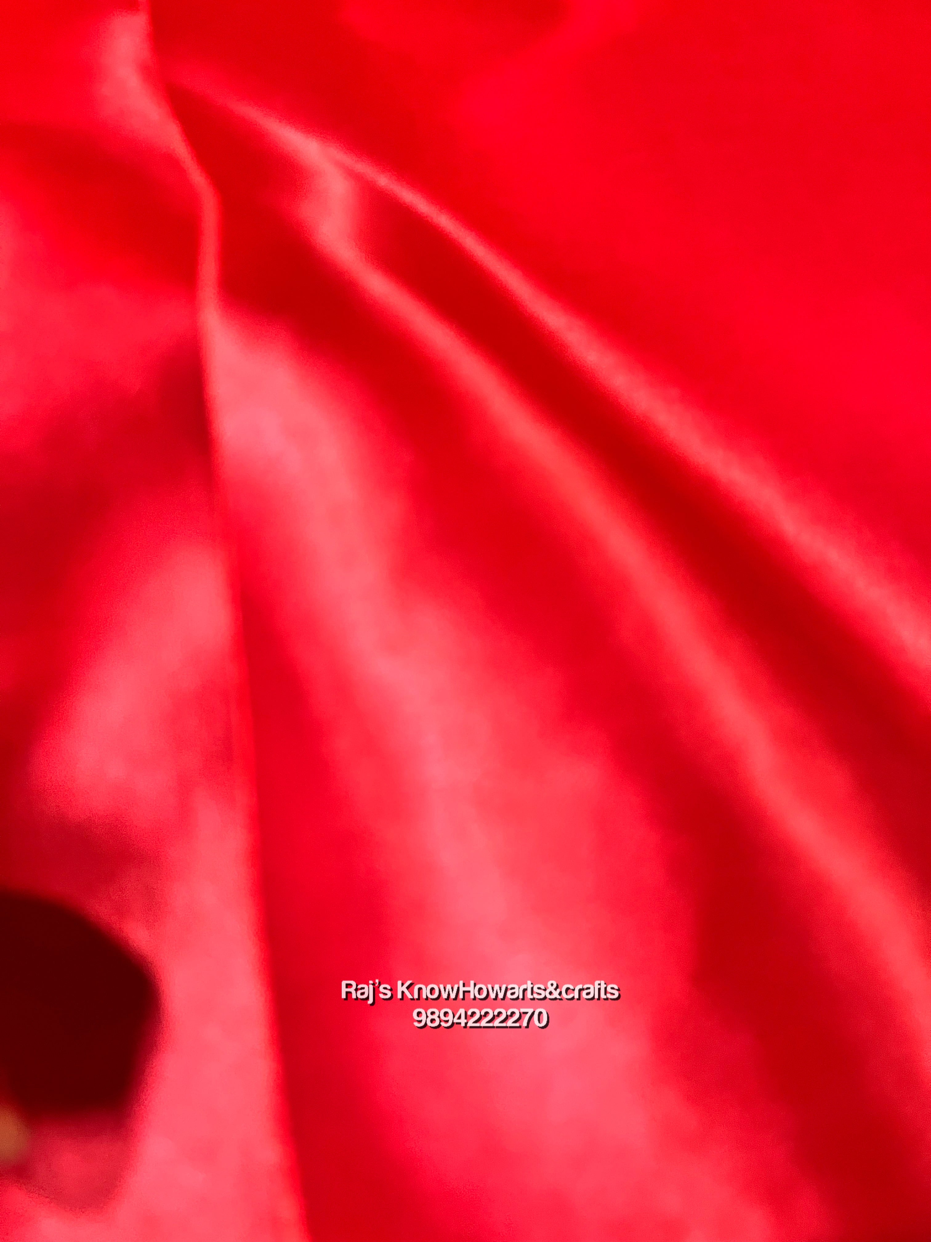 Red colour Satin cloth - 1 Meter