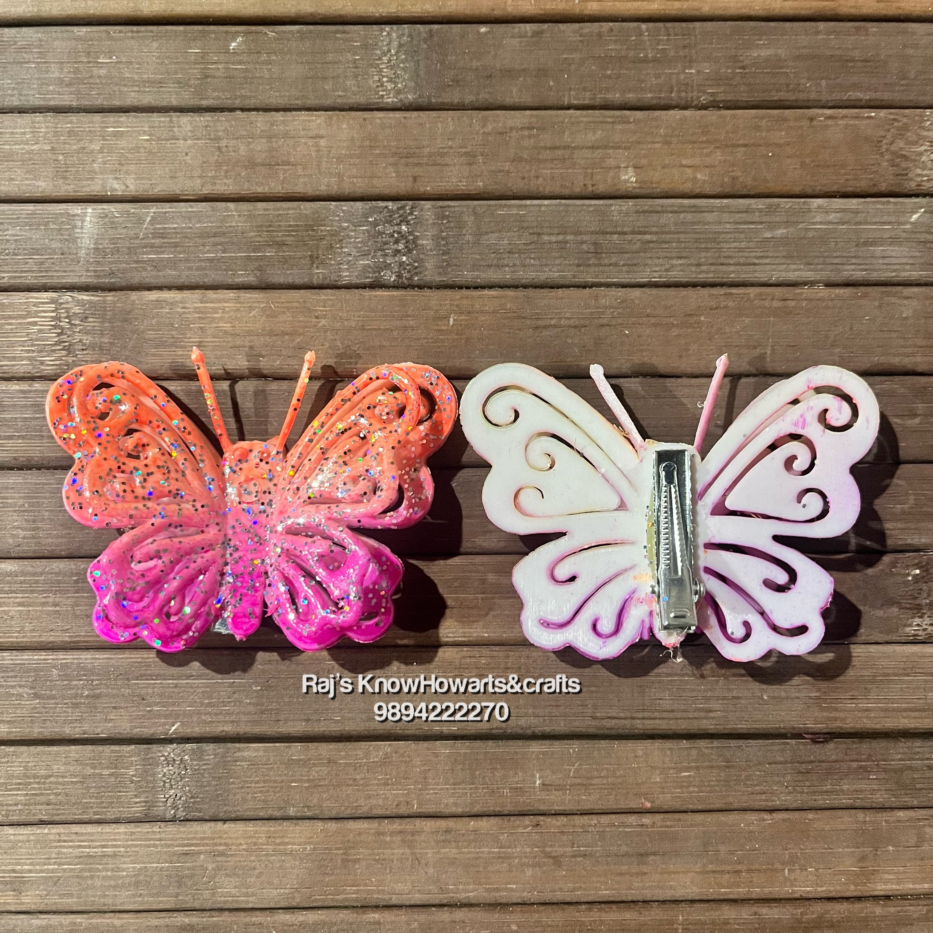 Assorted Butterfly hair clip  - 2 pc