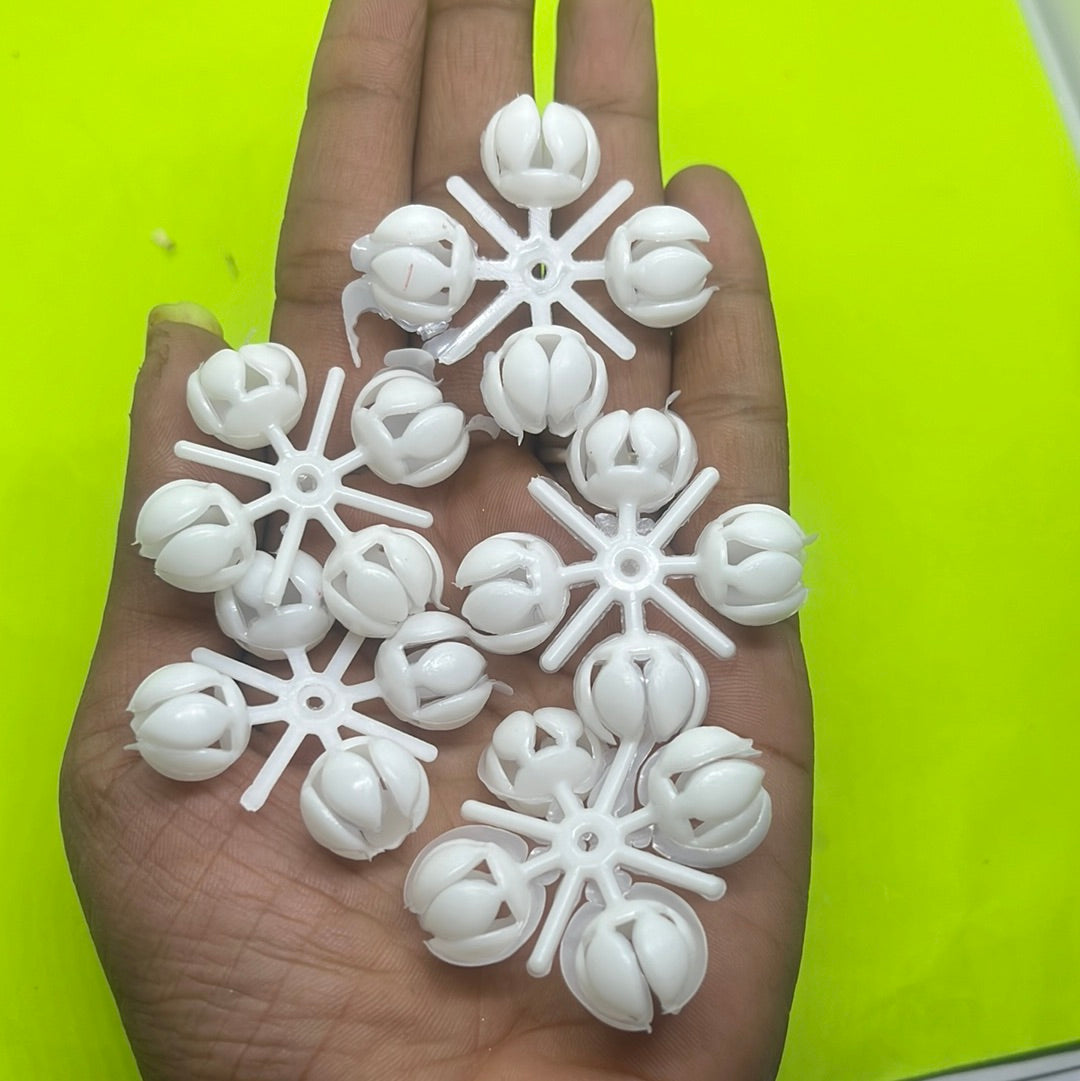 Acrylic white plastic  jasmine flower 100g in a pack