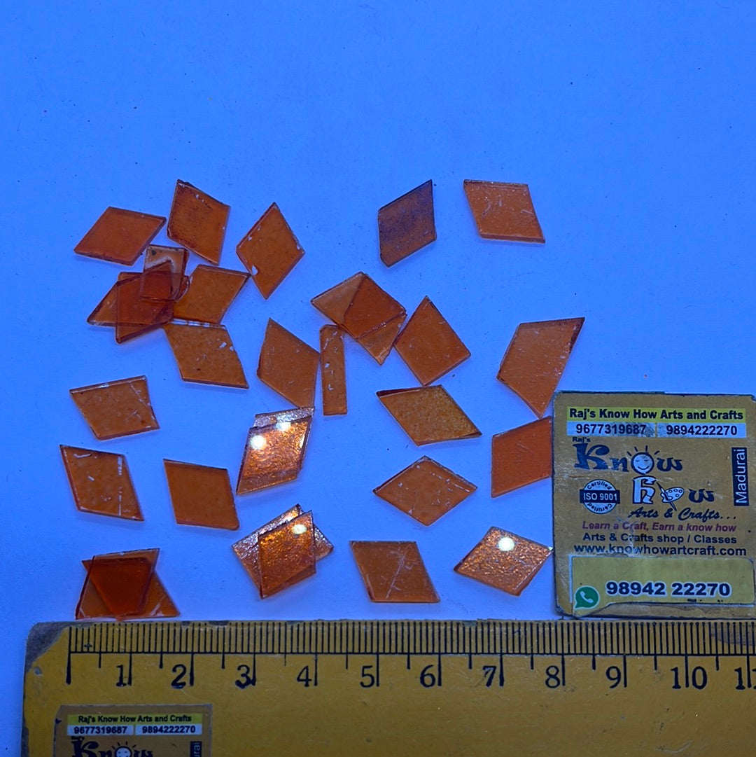 Orange Stained glass mosaic Diamond 50g in a pack