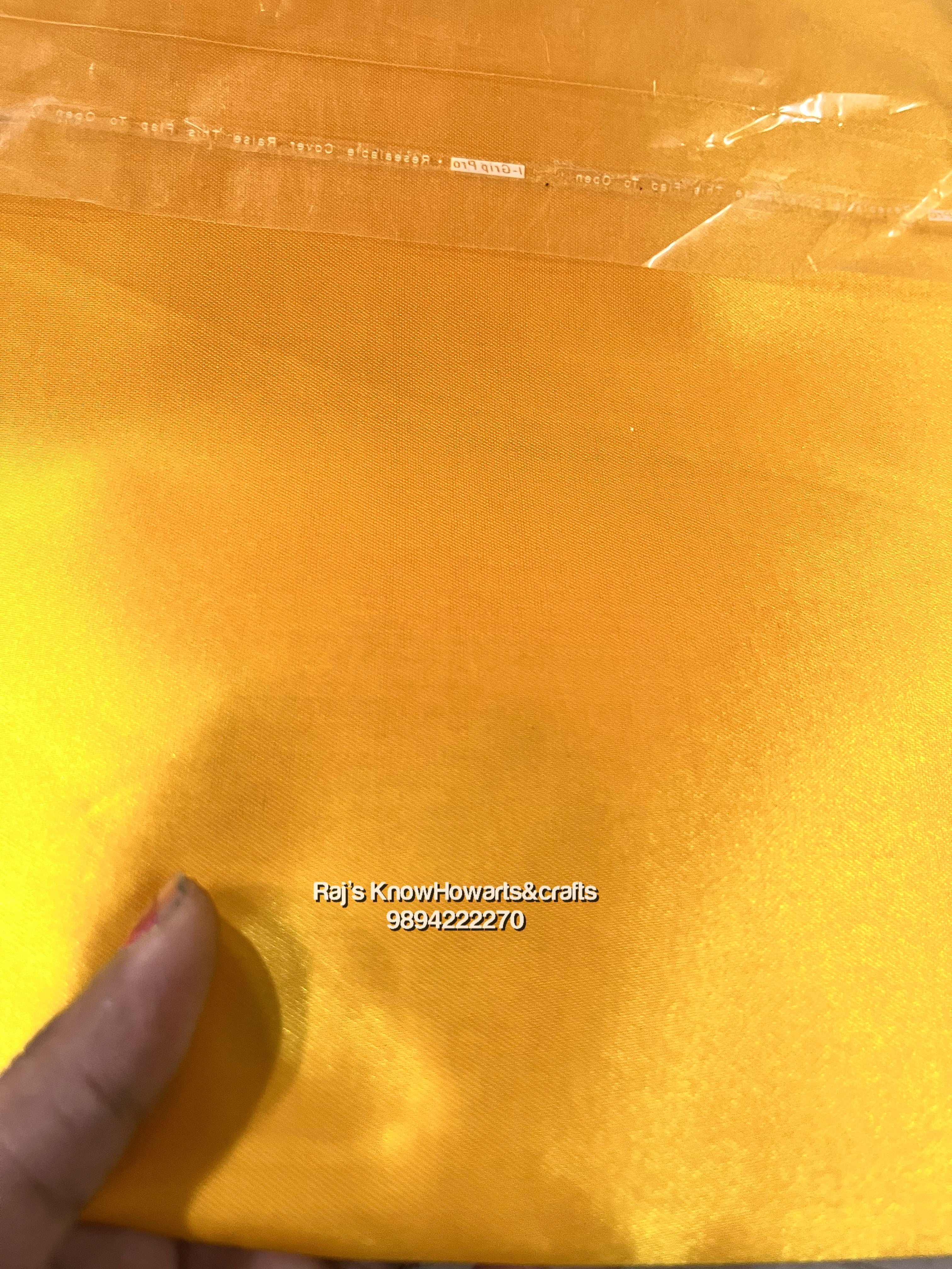 Dark yellow colour Satin cloth - 1 Meter