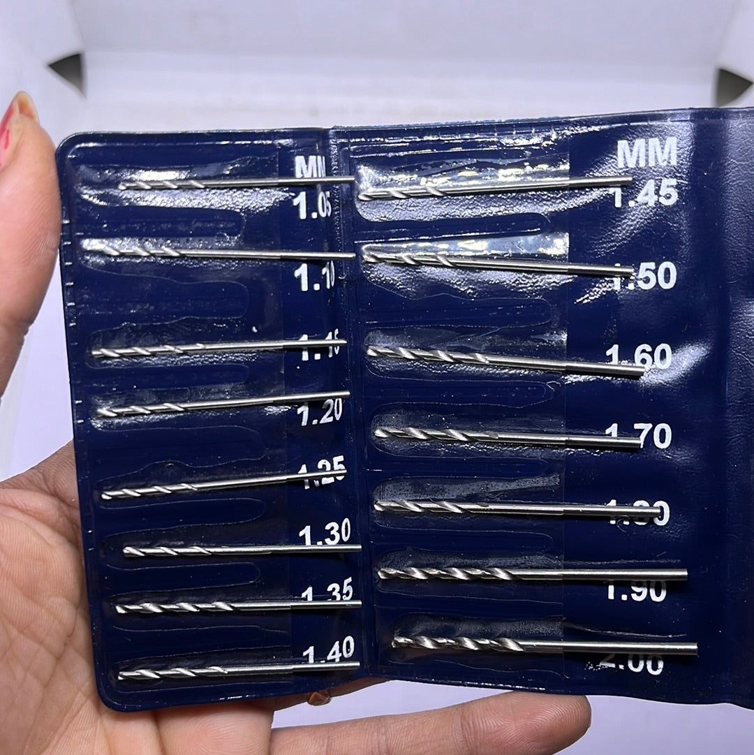 Drill  Needles 1.05 To 2MM set of 15