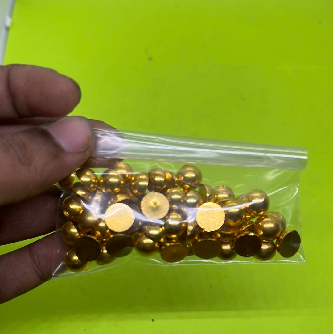 9mm round half Golden beads more than 25pc