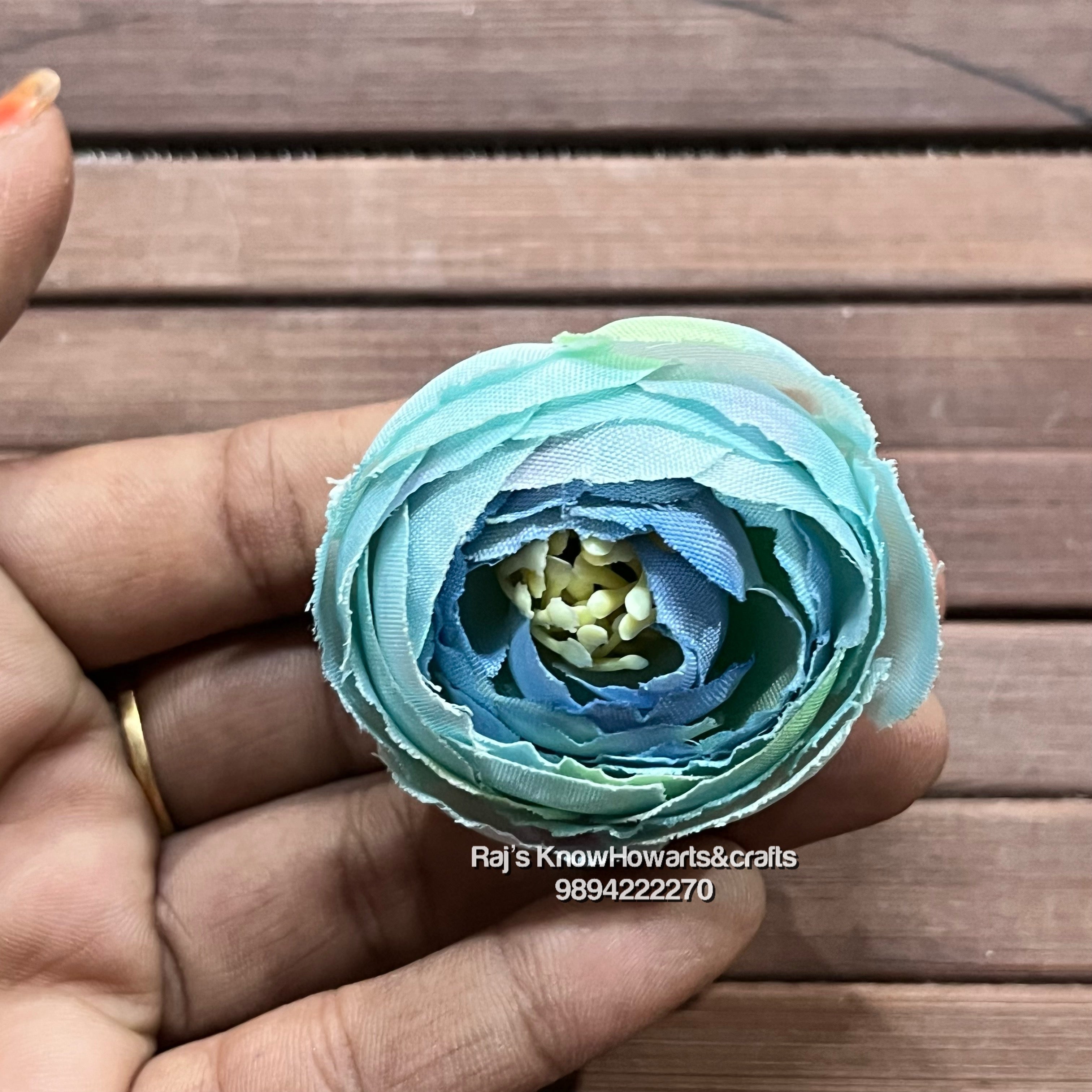 Medium Peonies Pastel Blue- 10 pc in a pack