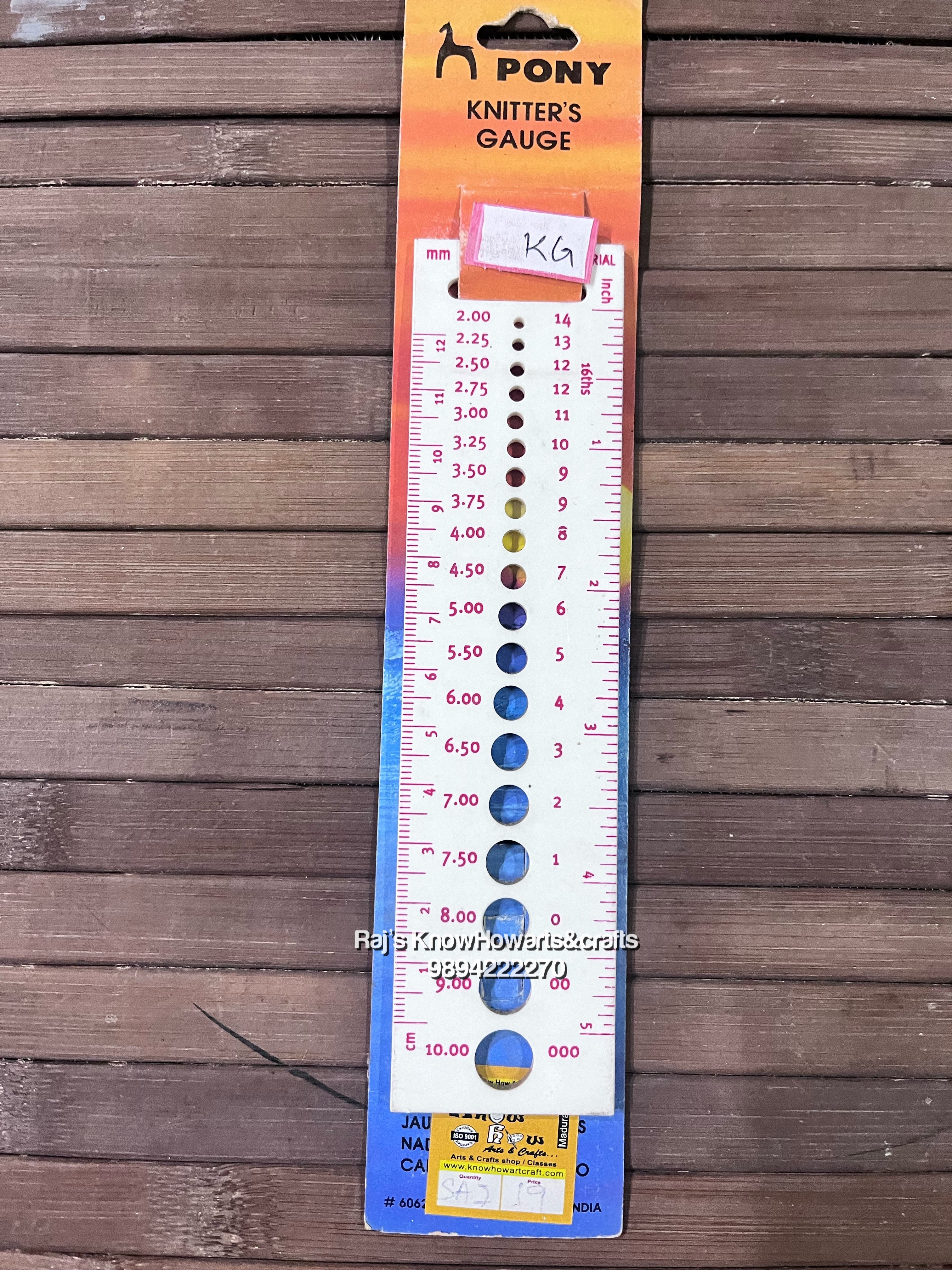 Knitters gauge scale