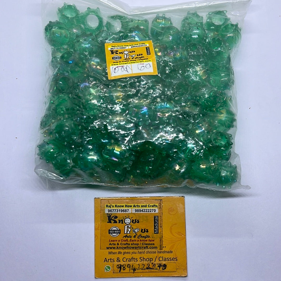 Acrylic green color small beads -100g 2