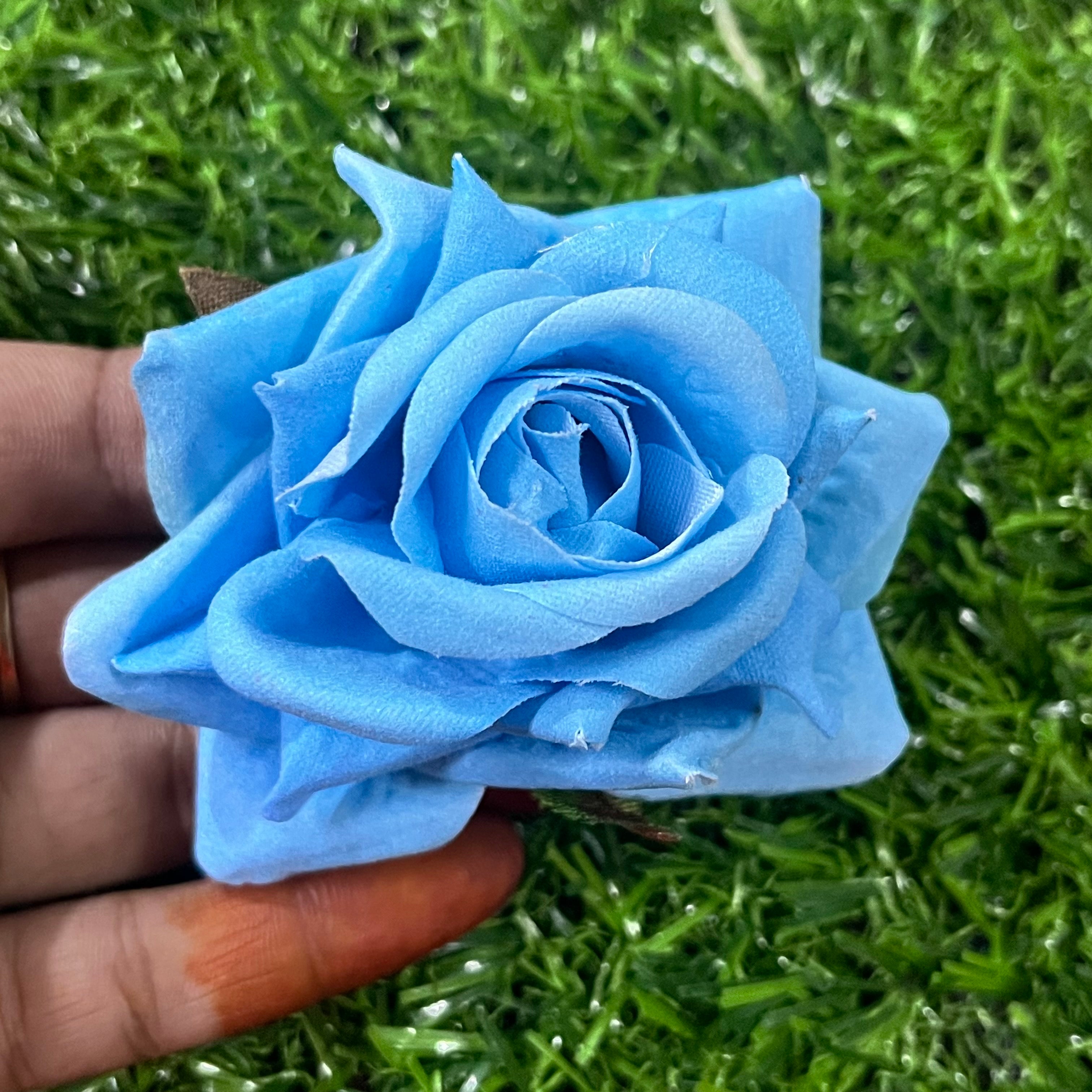 Artificial velvet rose  flower - 5pc