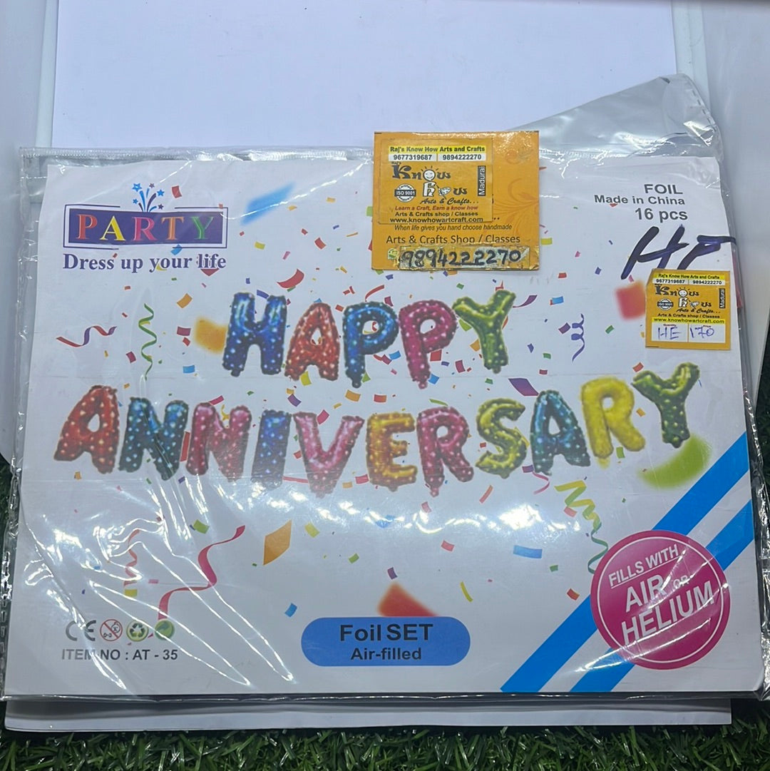 Happy Anniversary party Foil set 16pcs