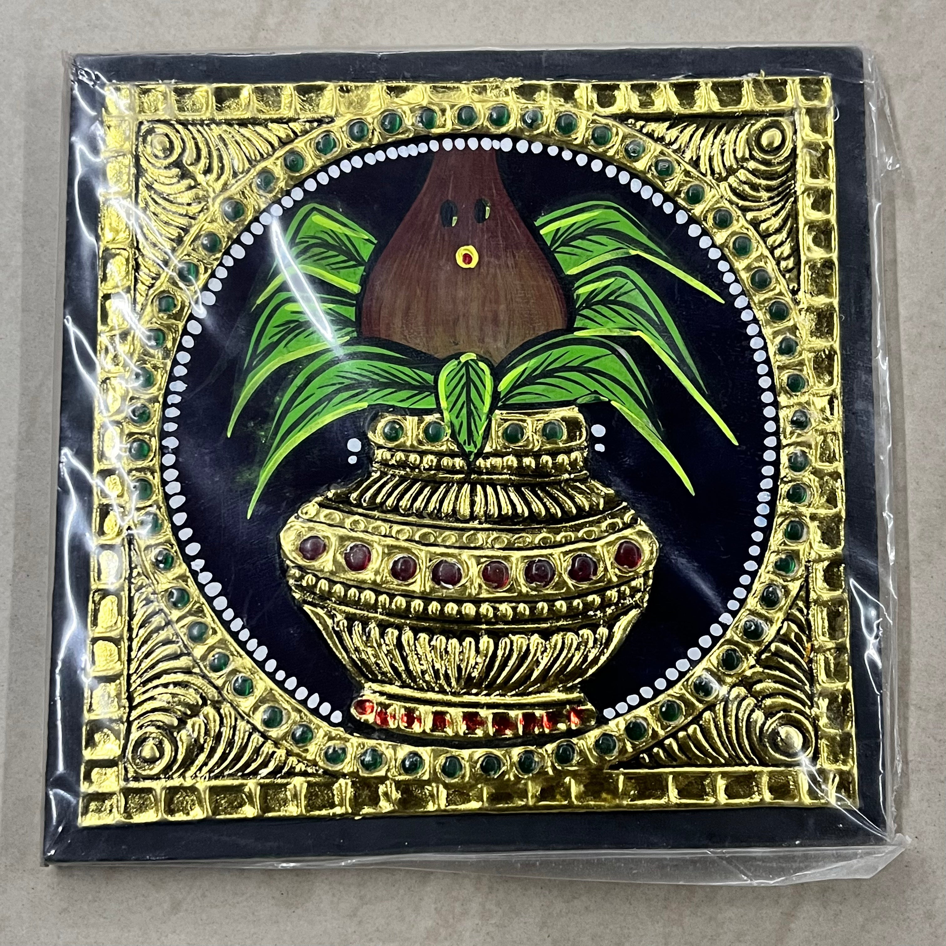 Kalasham Tanjore painting 6x6 assorted -1pack15days delivery form payment date