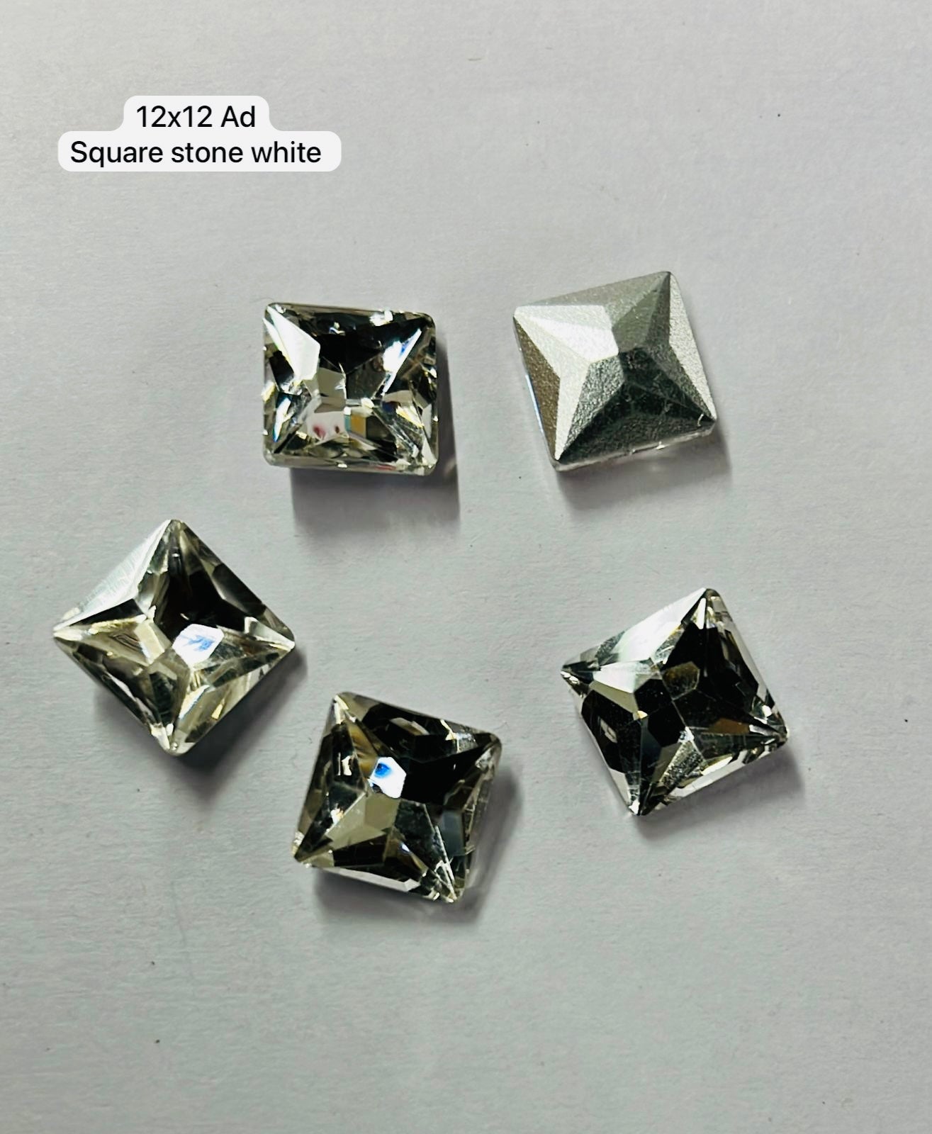 12x12-AD square Tanjore painting American diamond stone-5stones 1pack/3vibrant colours