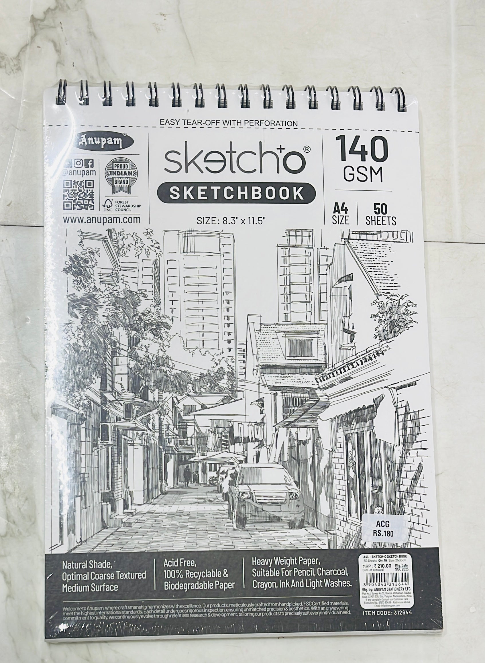 Sketcho sketchbook 140gsm 50sheets -1pack (A4&A6) available