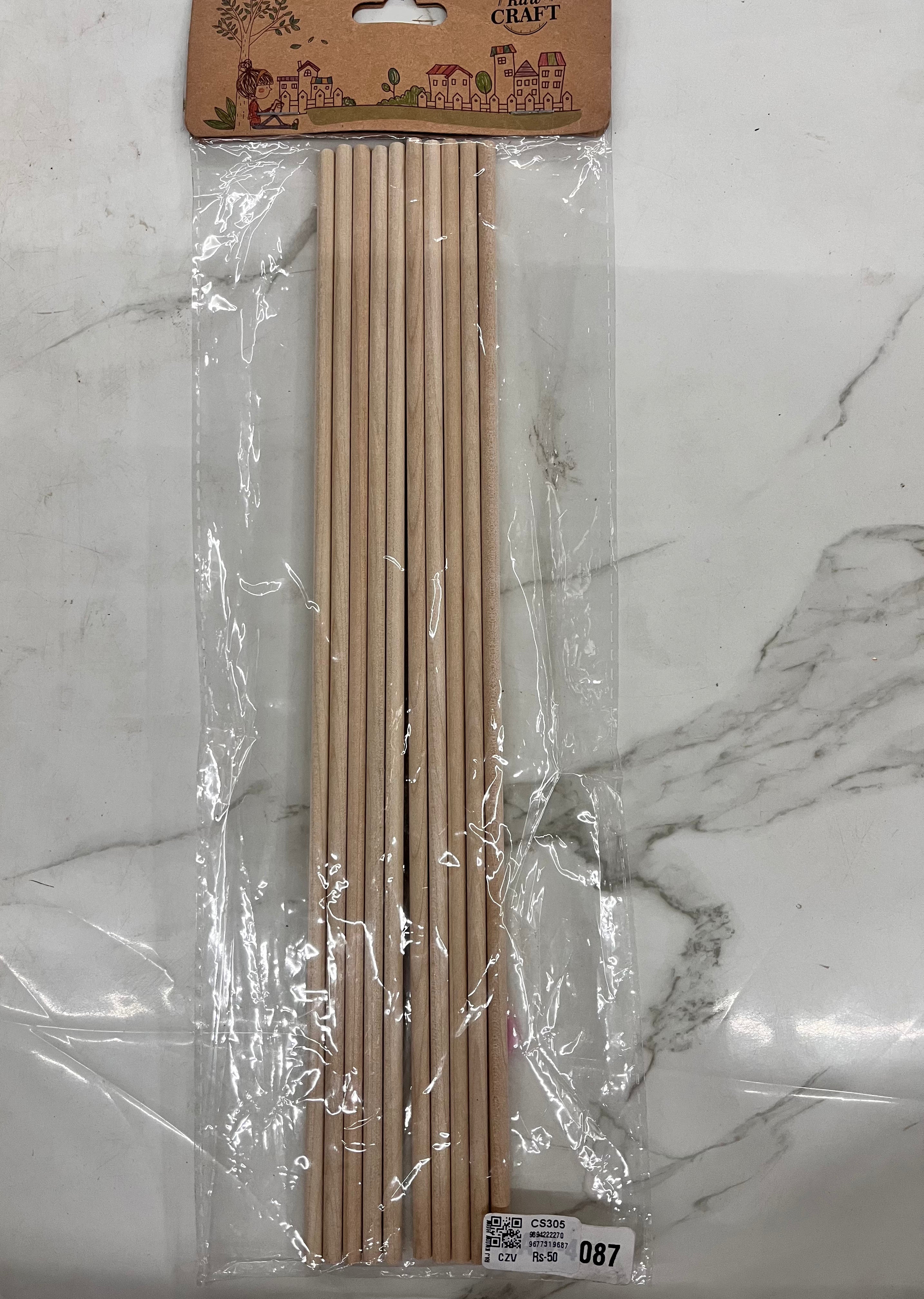 Chopsticks30cmx5mm round plain 10pcs pack -CS305