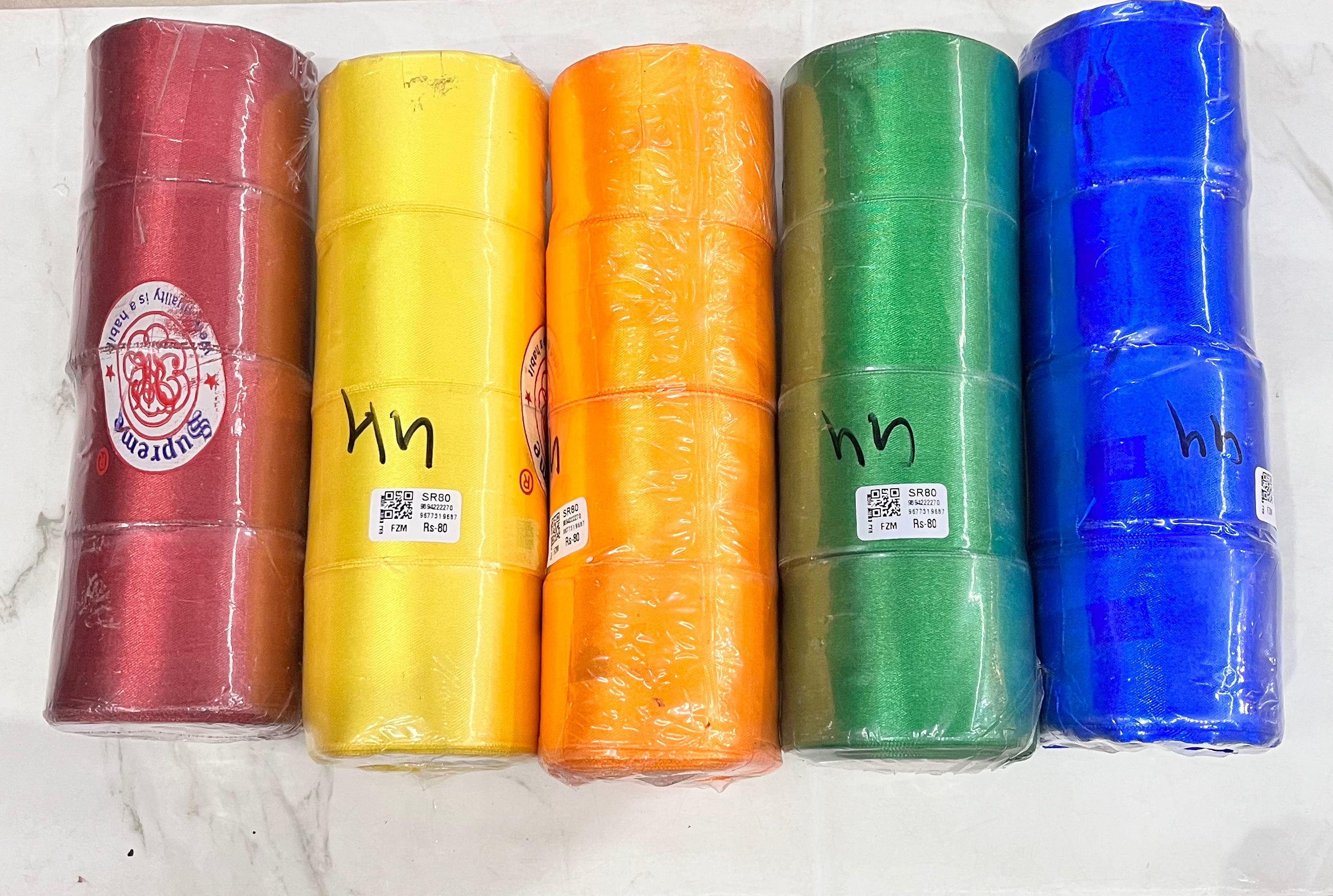 2 inch Satin ribbon assorted colours -1 roll of 6meter