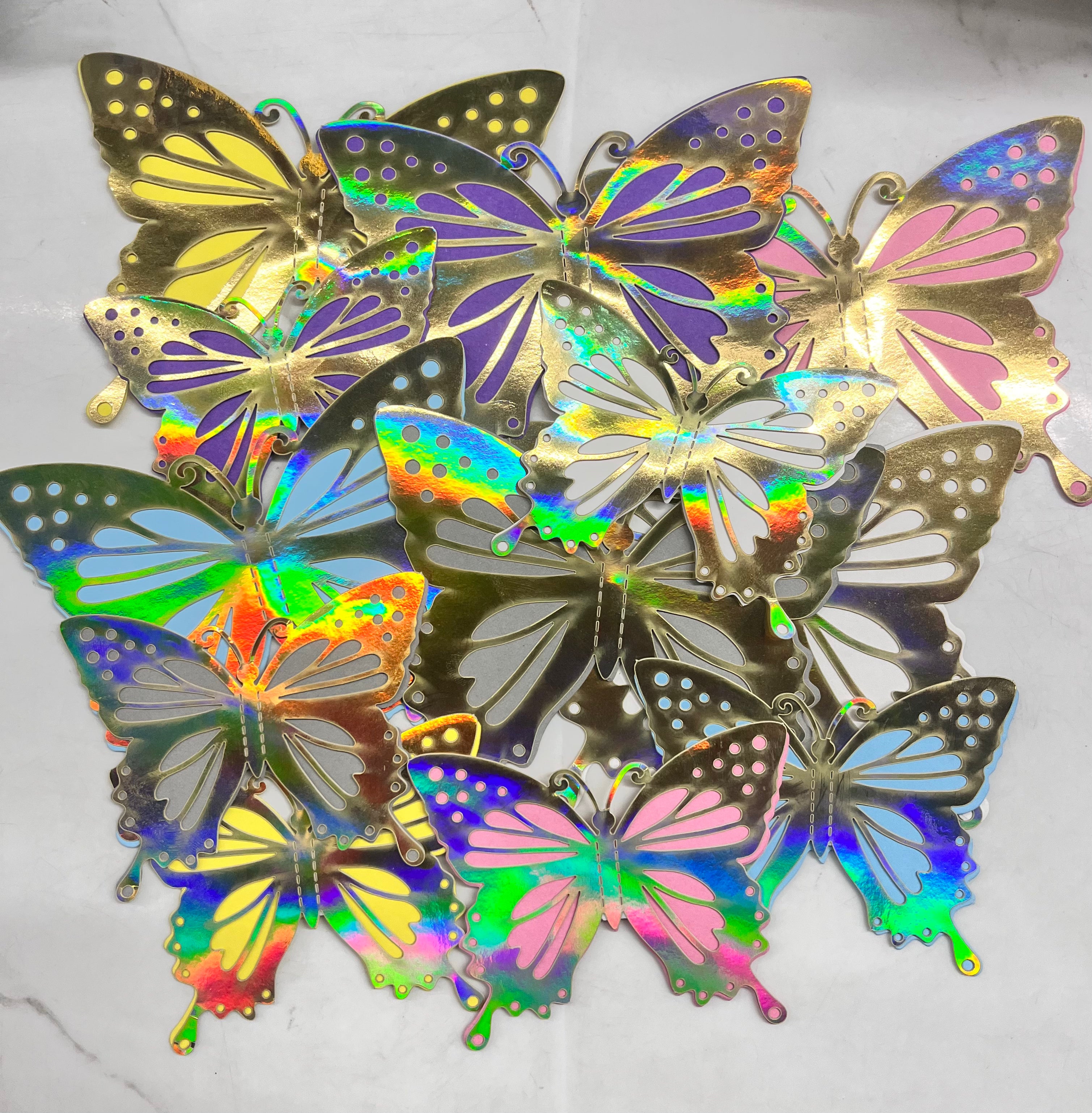 3d heart &butterfly decoration sticker-assorted 3 (12pcs pack )