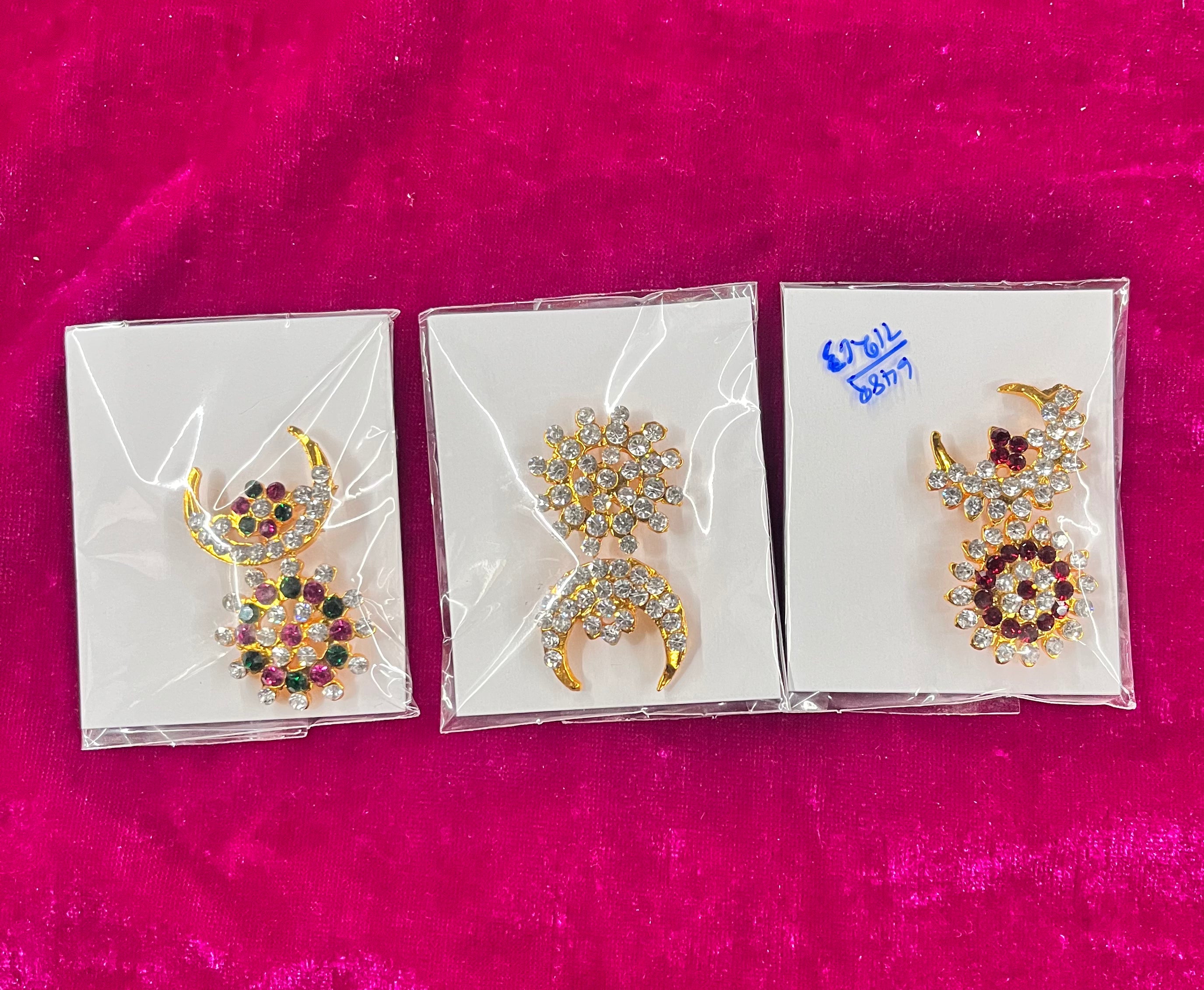 Chandra suriya pirai colour stone fixed medium 2pc set Goddess jewellery -1piece pack