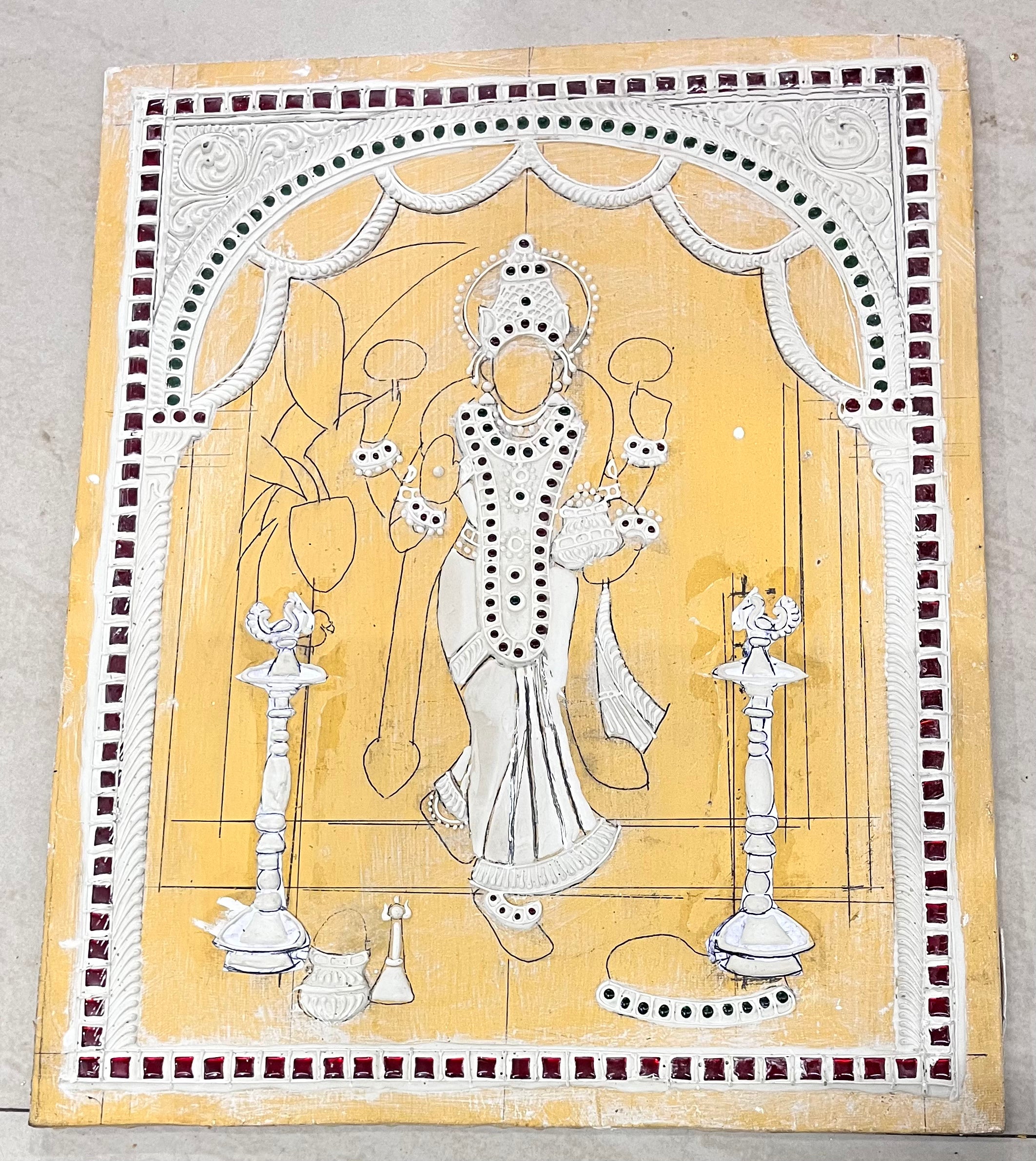 Vara mahalakshmi Tanjore Muck Board 12x15 -1Board(15 days delivery time)