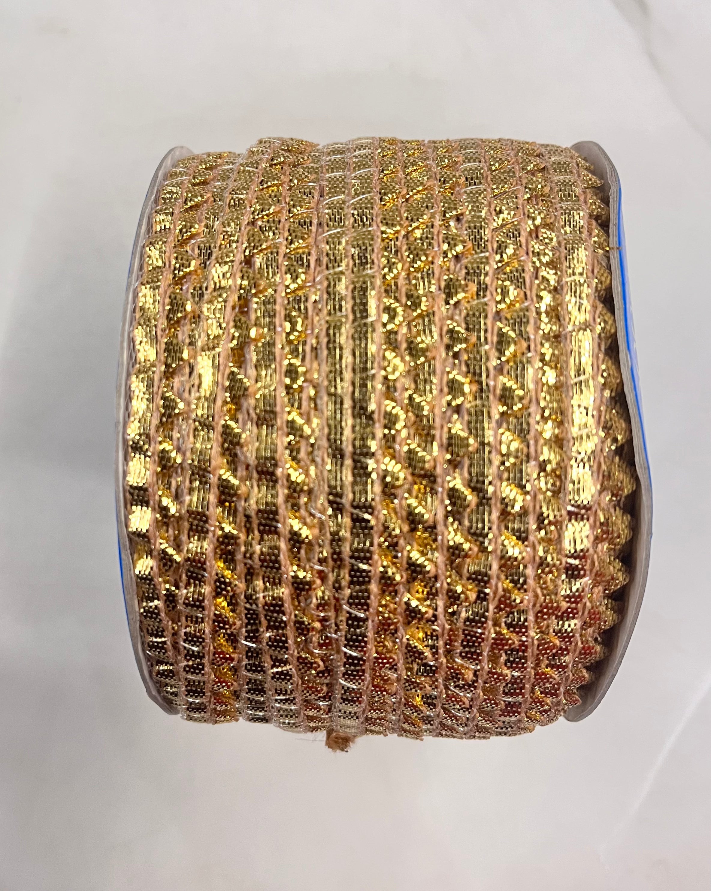 Fancy golden unique V Patti lace -1 roll