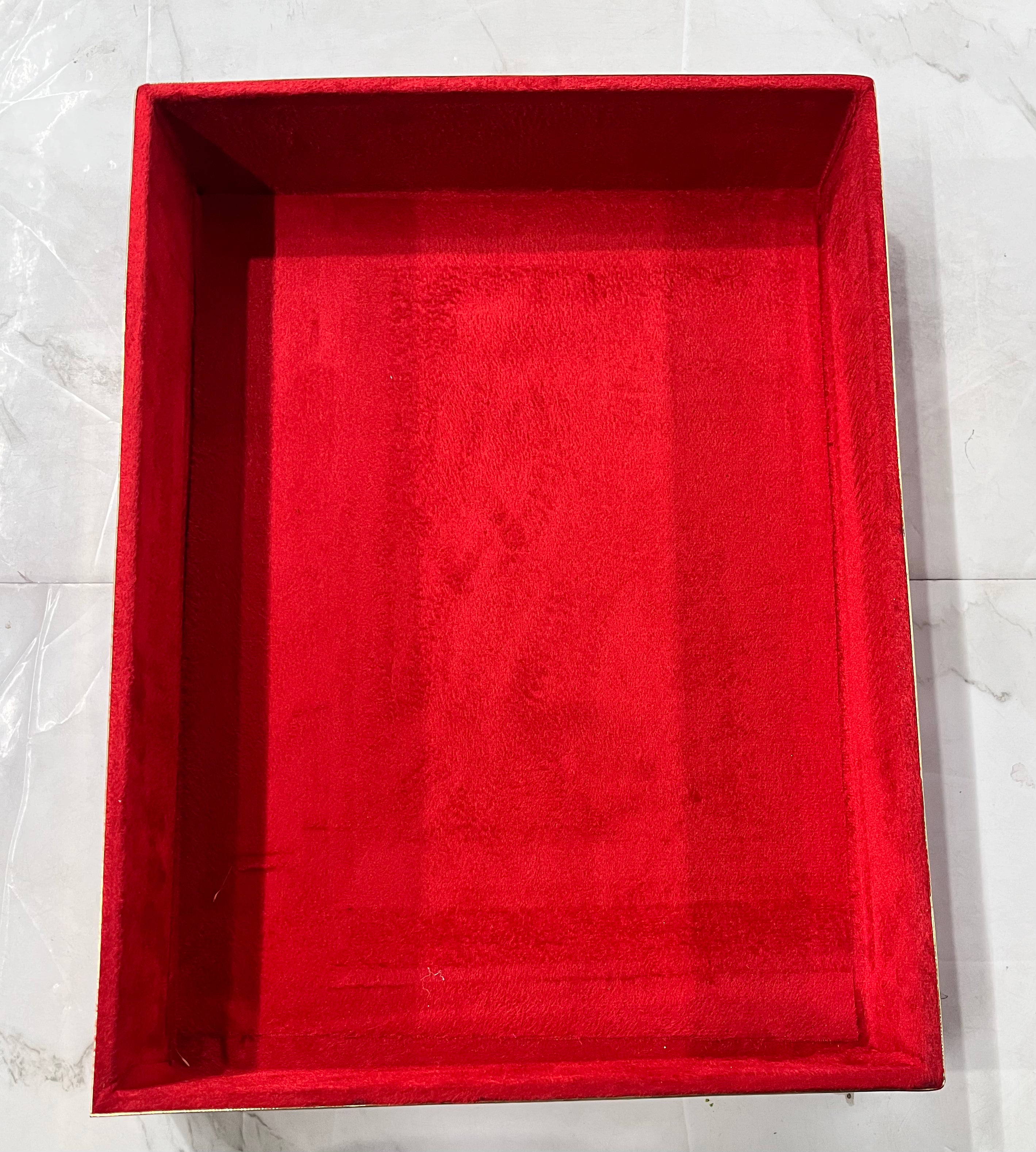 Luxury red rectangle tray 2pc set-12x16 &13x9 size 1pack
