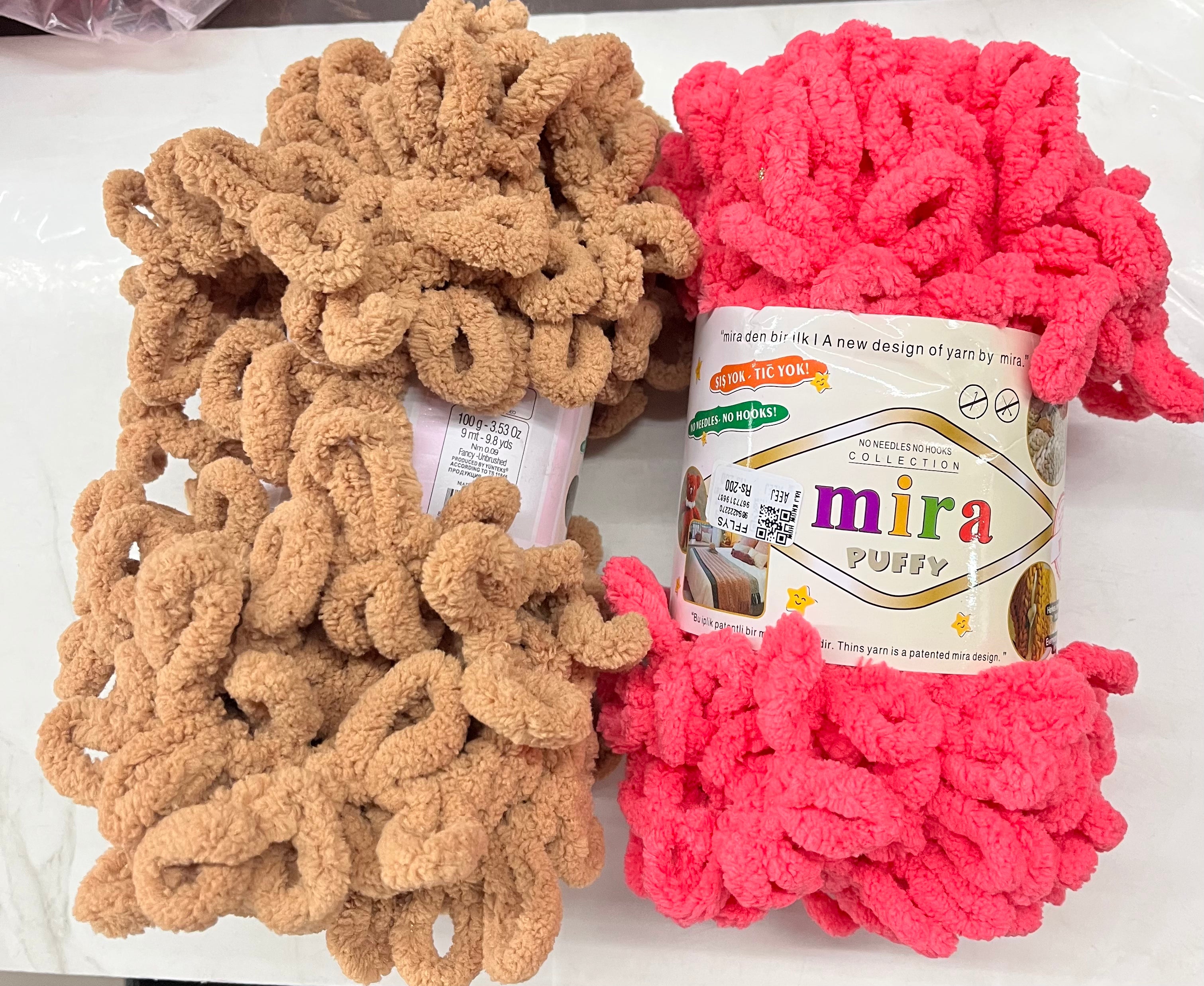 Fun finger loops puffy single colour -9m 100g -1piece