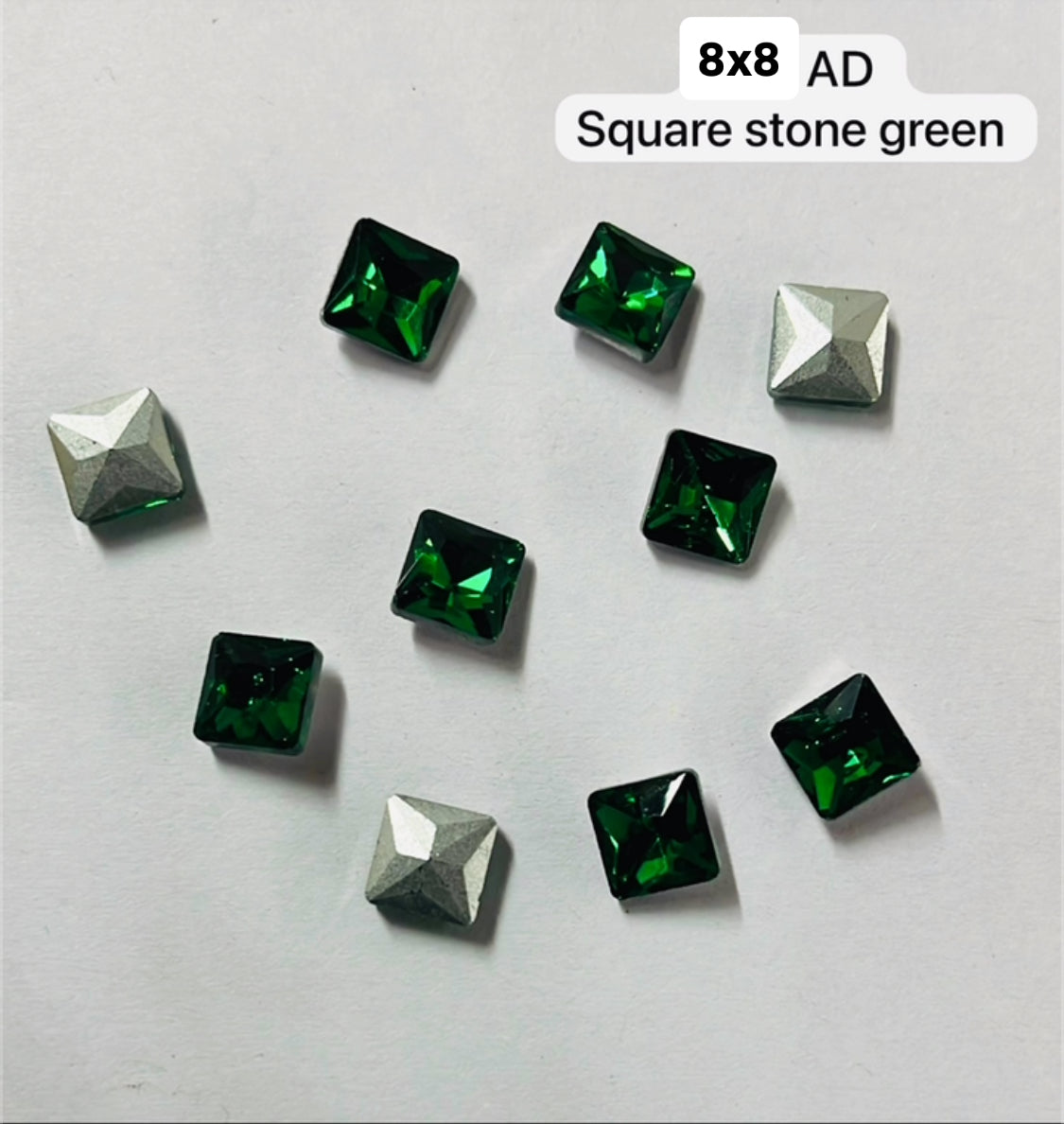 8x8-AD square Tanjore painting American diamond stone-10stones 1pack/3vibrant colours